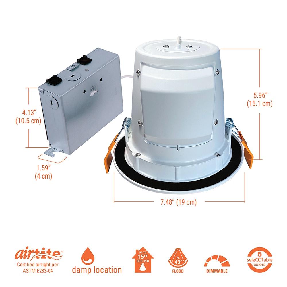 6 in. Selectable CCT 2700K to 5000K Integrated LED White Recessed Light, Sloped Ceiling Trim, LED direct mount module