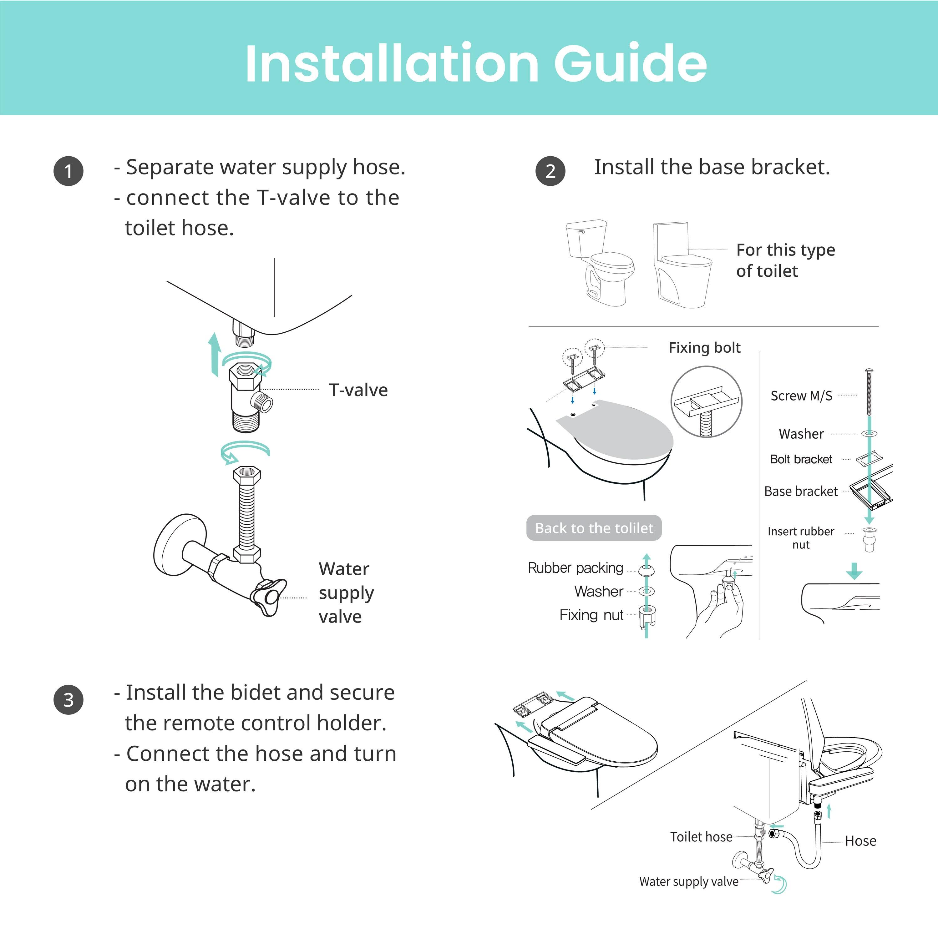 Stylement Electric Bidet Seat, Elongated Toilet in White, Remote, Deodorizer, Stainless Nozzle, UV LED, Made in Korea