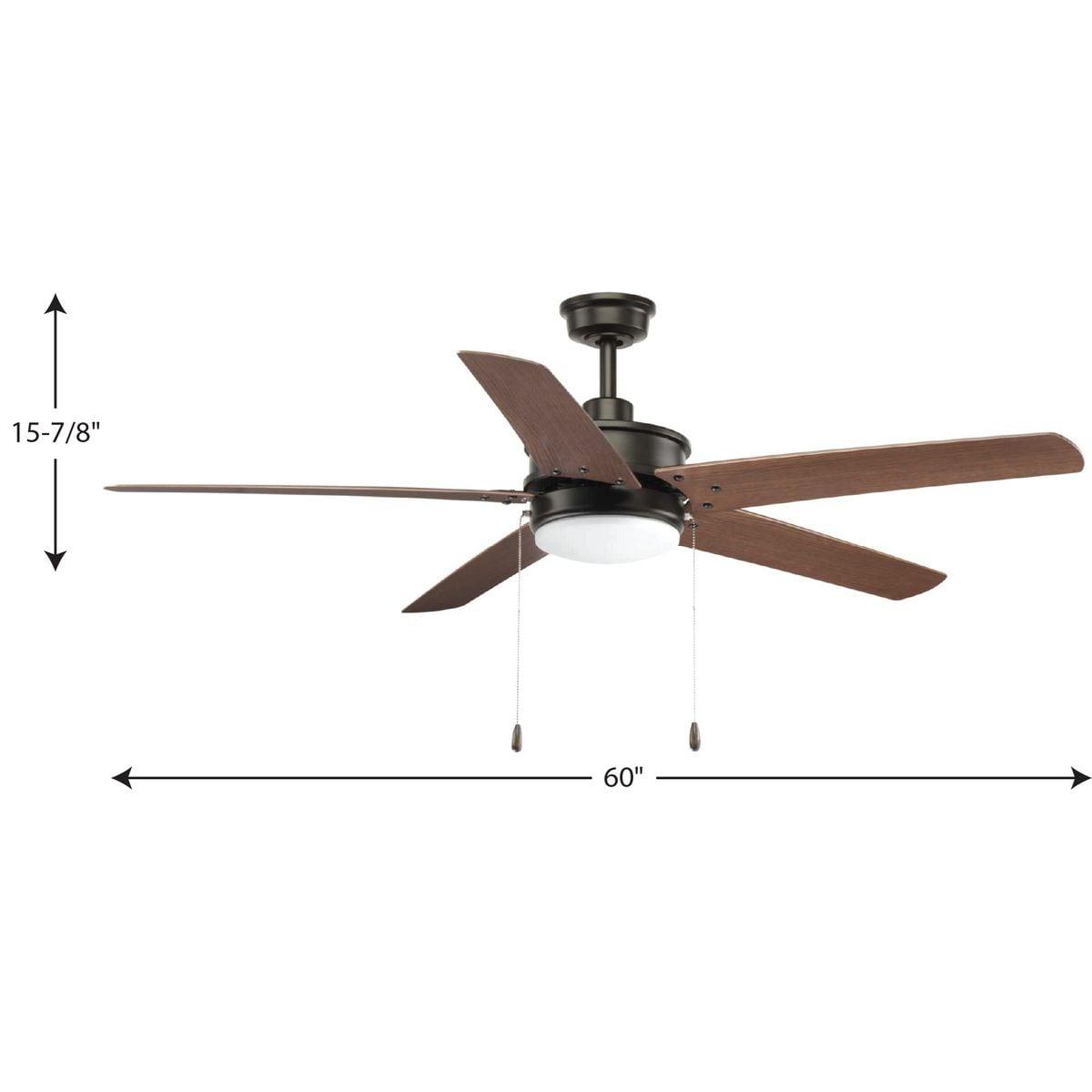 P2574-2030K-Progress Lighting-Whirl - Wide - Ceiling Fan - 1 Light - Damp Rated in Transitional style - 60 Inches wide by 15.88 Inches high-Antique