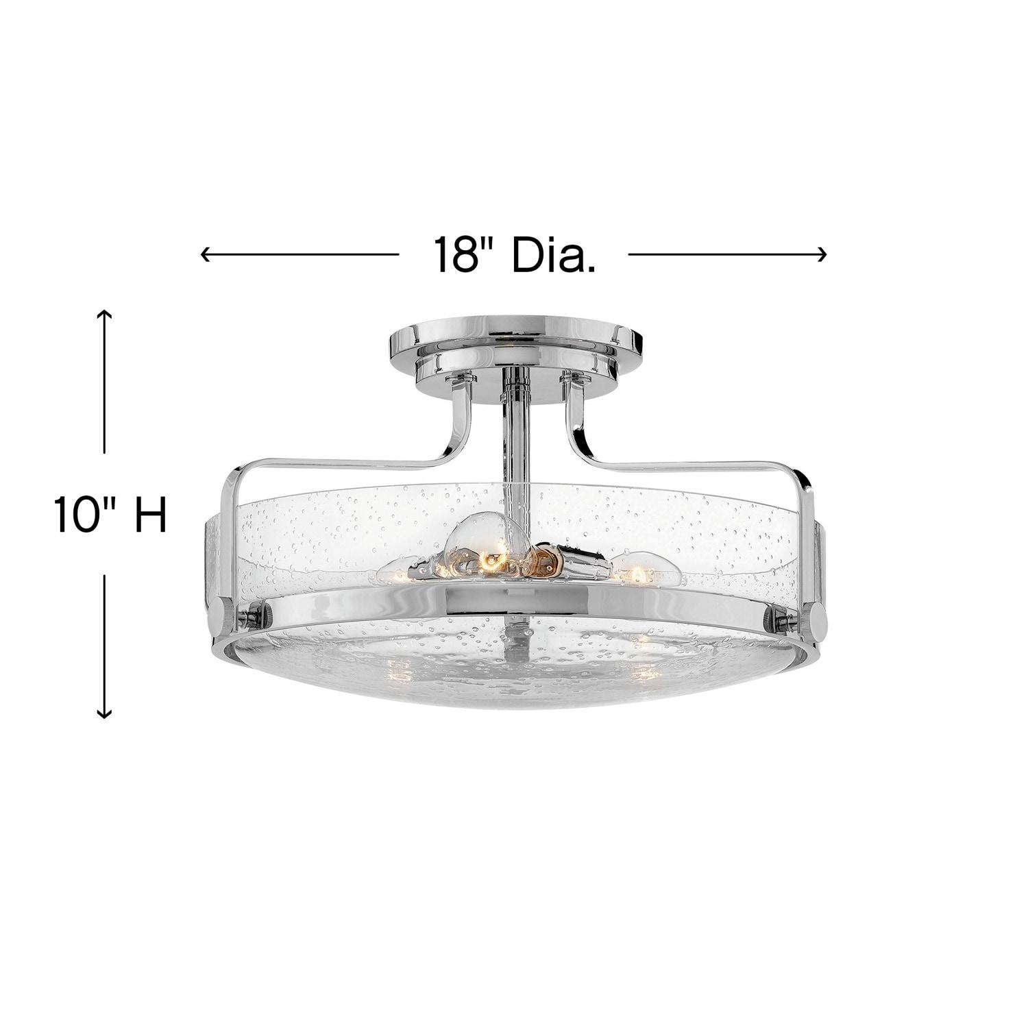 Harper 3-Light Semi-Flush Mount Retro Ceiling Light