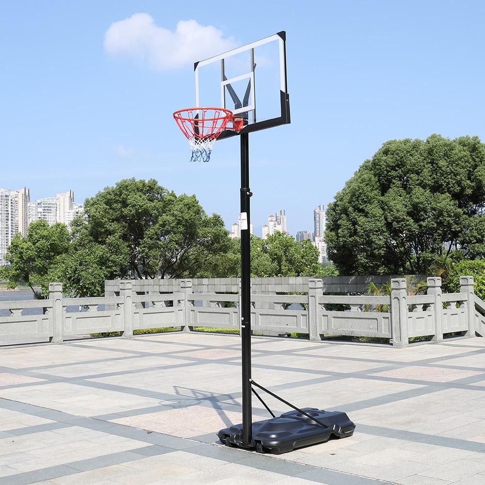 Ktaxon Portable Basketball Hoop Outdoor, Basketball Goal System 4.4-10ft Height Adjustable, 44inch Shatterproof Backboard, Gray Orange