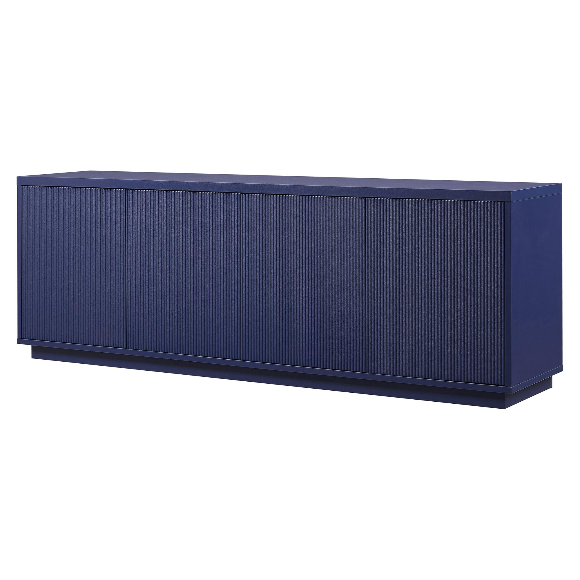 Evelyn&Zoe Hanson Rectangular TV Stand for TV's up to 75", Dark Blue