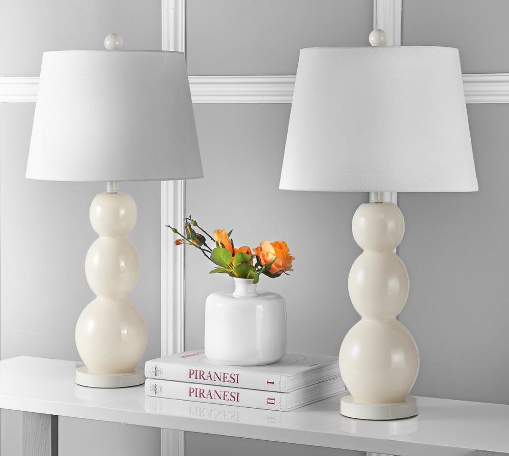Jayne 3 Sphere Table Lamp (Set of 2) - 26.5 Inch Height - LIT4089 - Light Grey - Safavieh