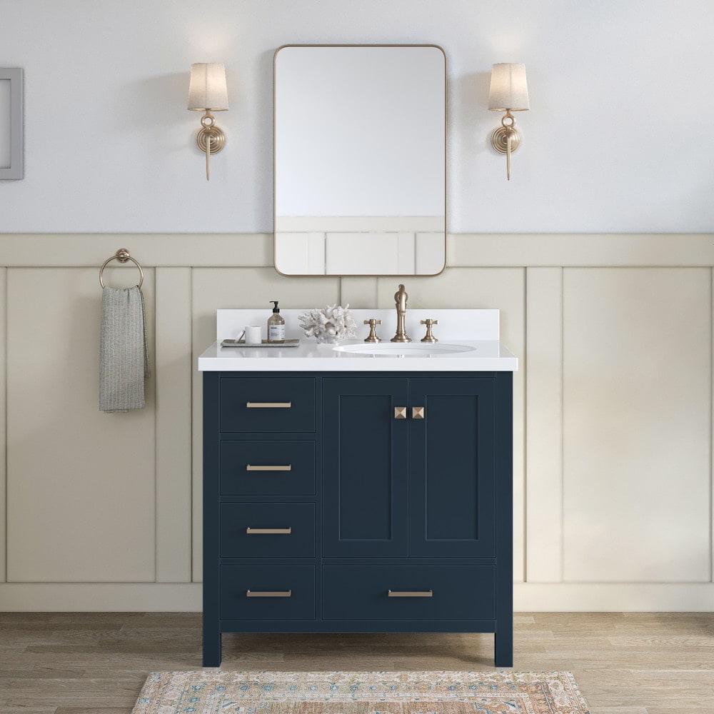 Ariel A037s-R-Bc Cambridge 36" Single Free Standing Wood Vanity Cabinet Only - Blue
