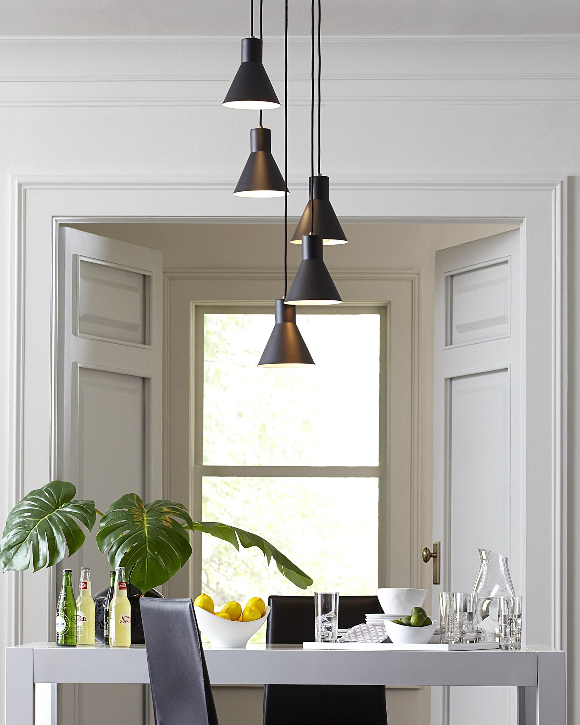 Towner 1-Light Black Shade with Satin Brass Accents Pendant