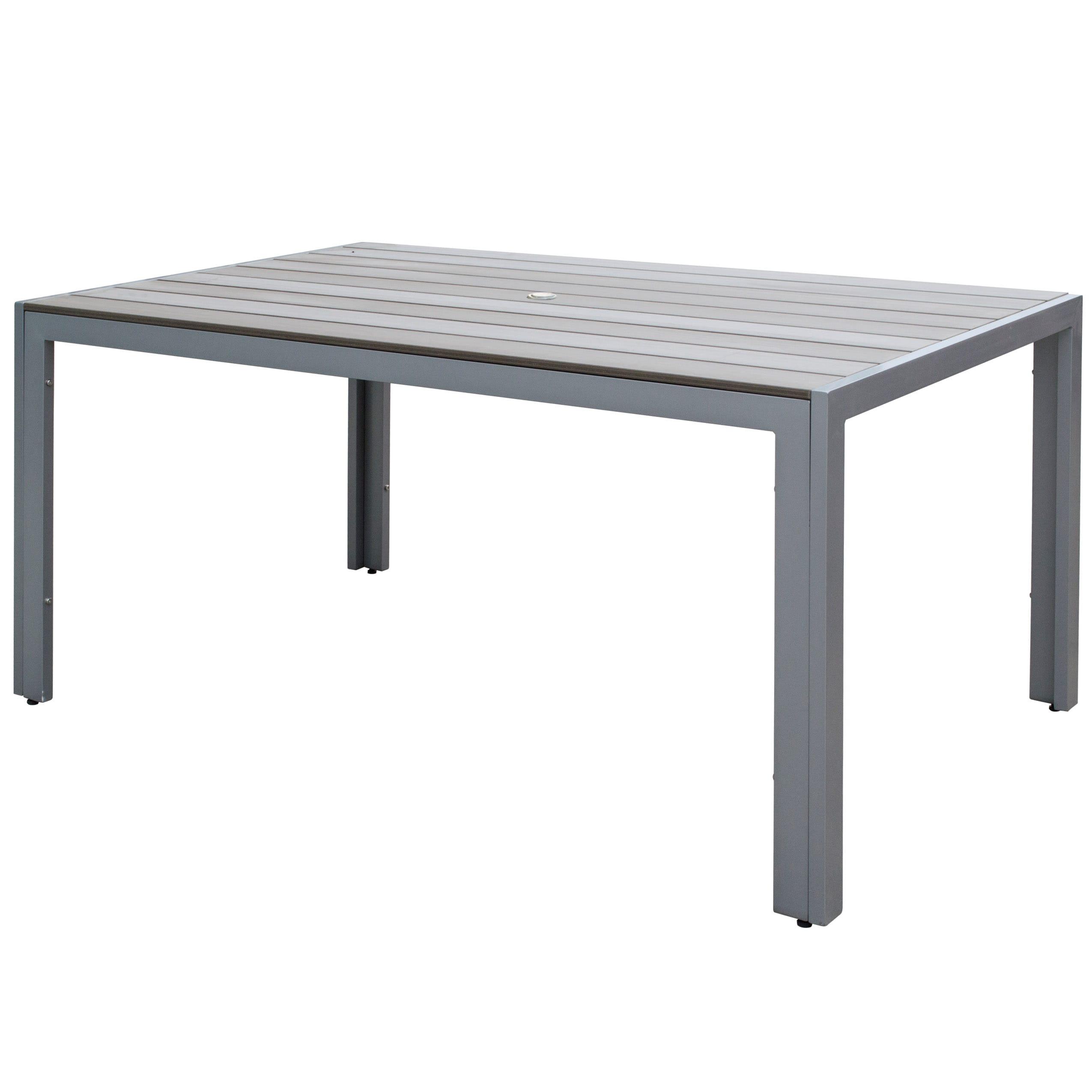 CorLiving Sun Bleached Grey Outdoor Dining Table