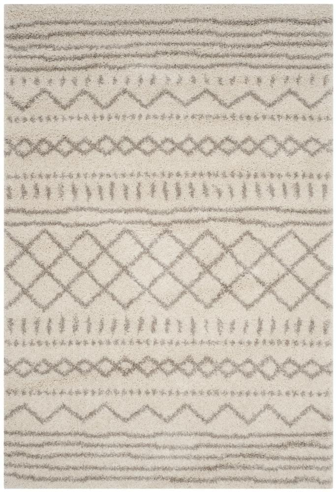 Arizona Shag ASG741 Power Loomed Indoor Area Rug - Ivory/Beige - 4'x6' - Safavieh