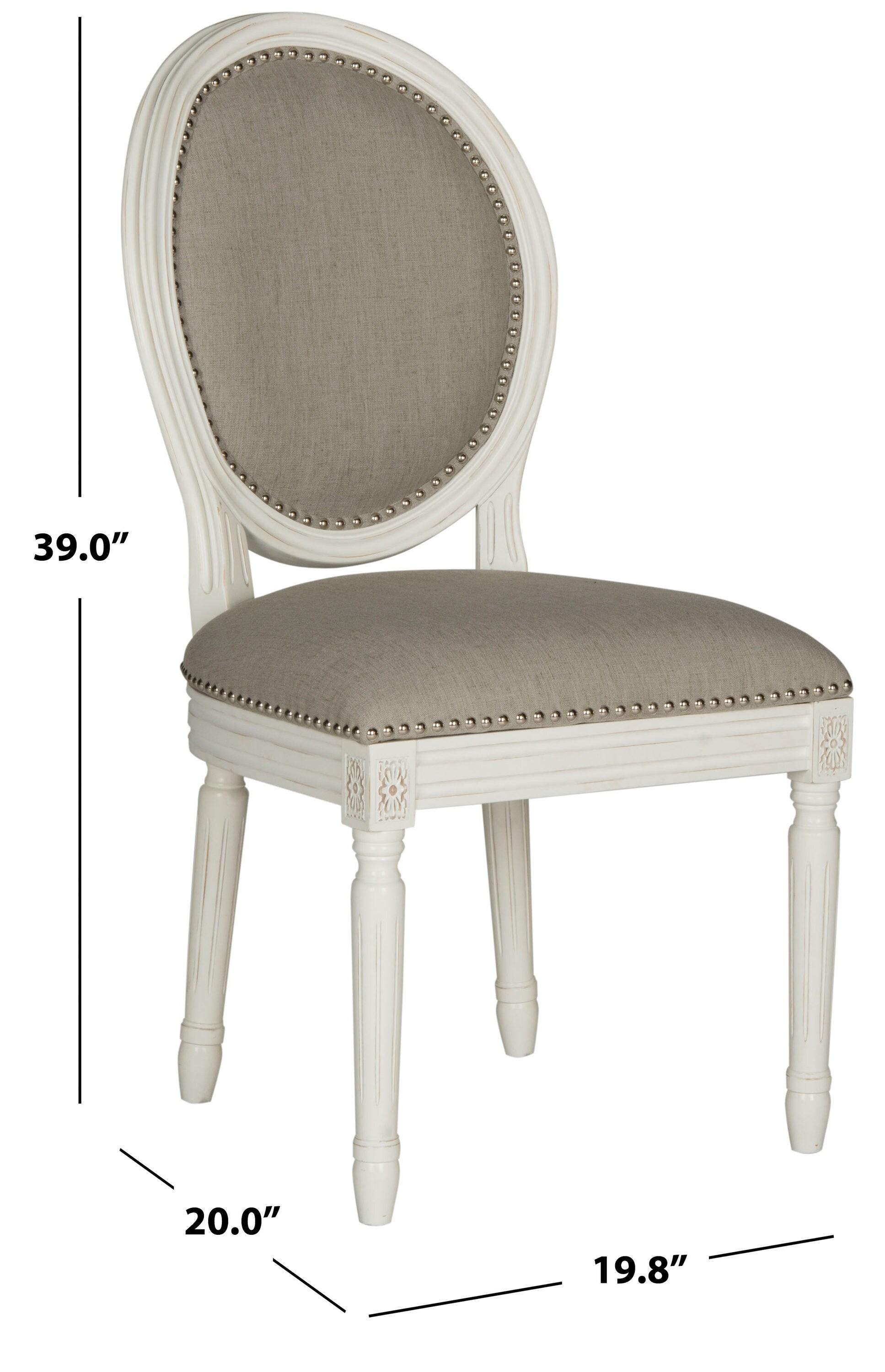 Holloway 19''H French Brasserie Oval Side Chair (Set of 2) - Light Grey/Cream - Safavieh