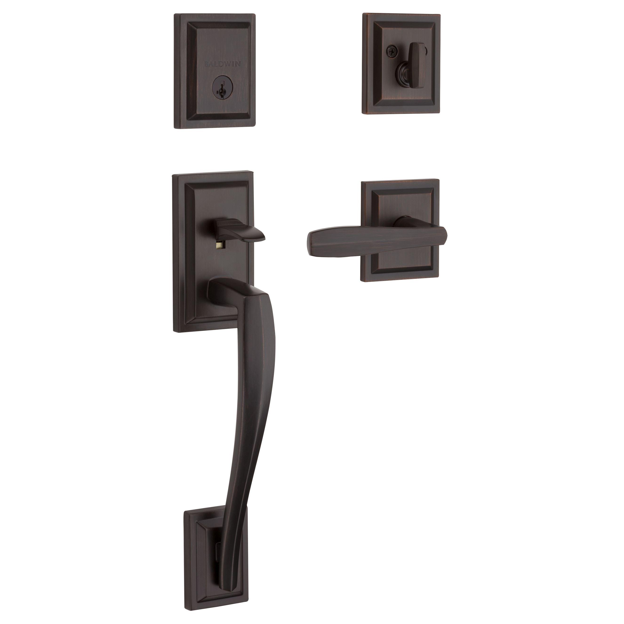 Prestige Torrey Pines Handleset with Single Cylinder Deadbolt and Torrey Door Lever and Torrey Rosette