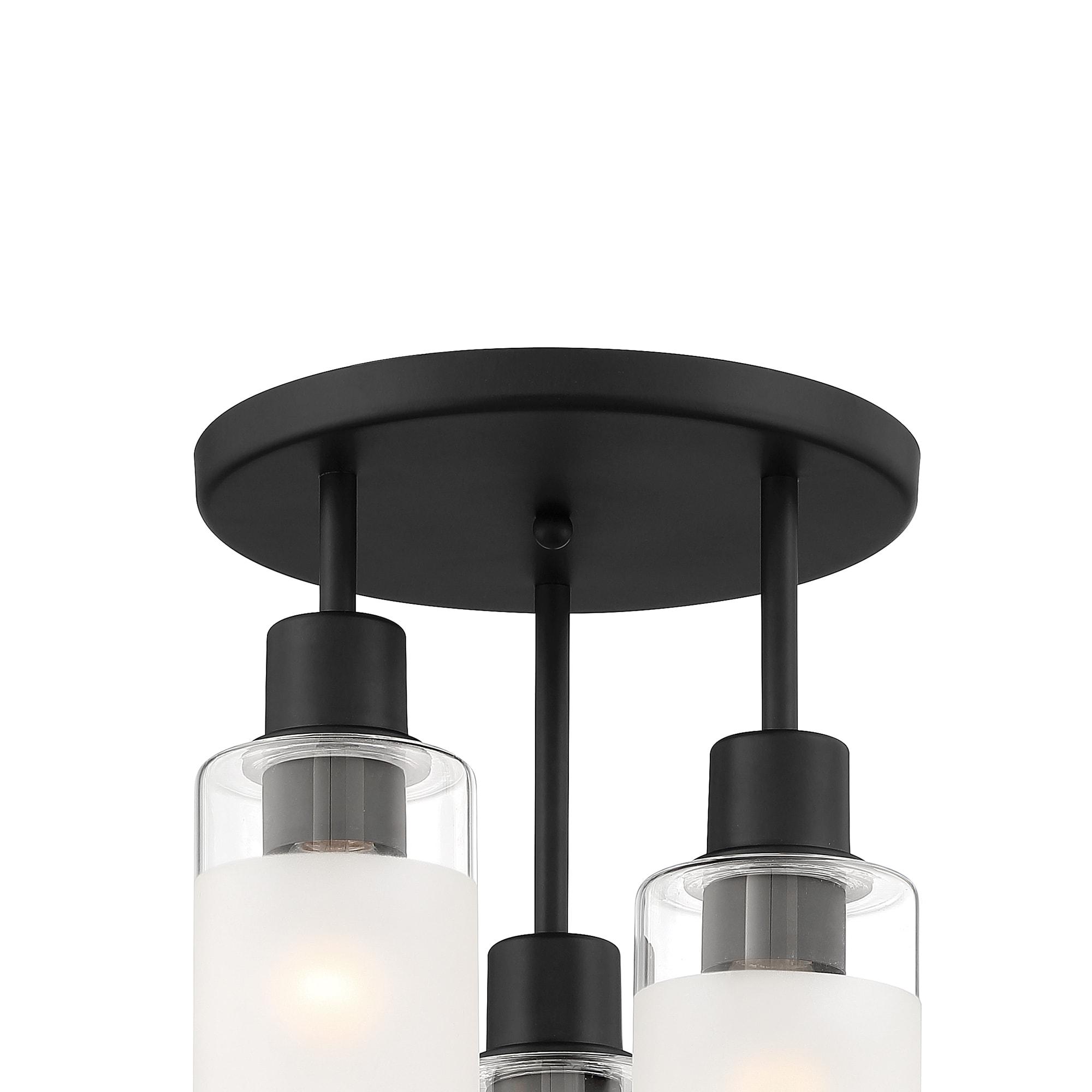 Designers Fountain Cedar Lane 3 Light Matte Black Semi-Flush Mount Ceiling Light, D236M-SF-MB