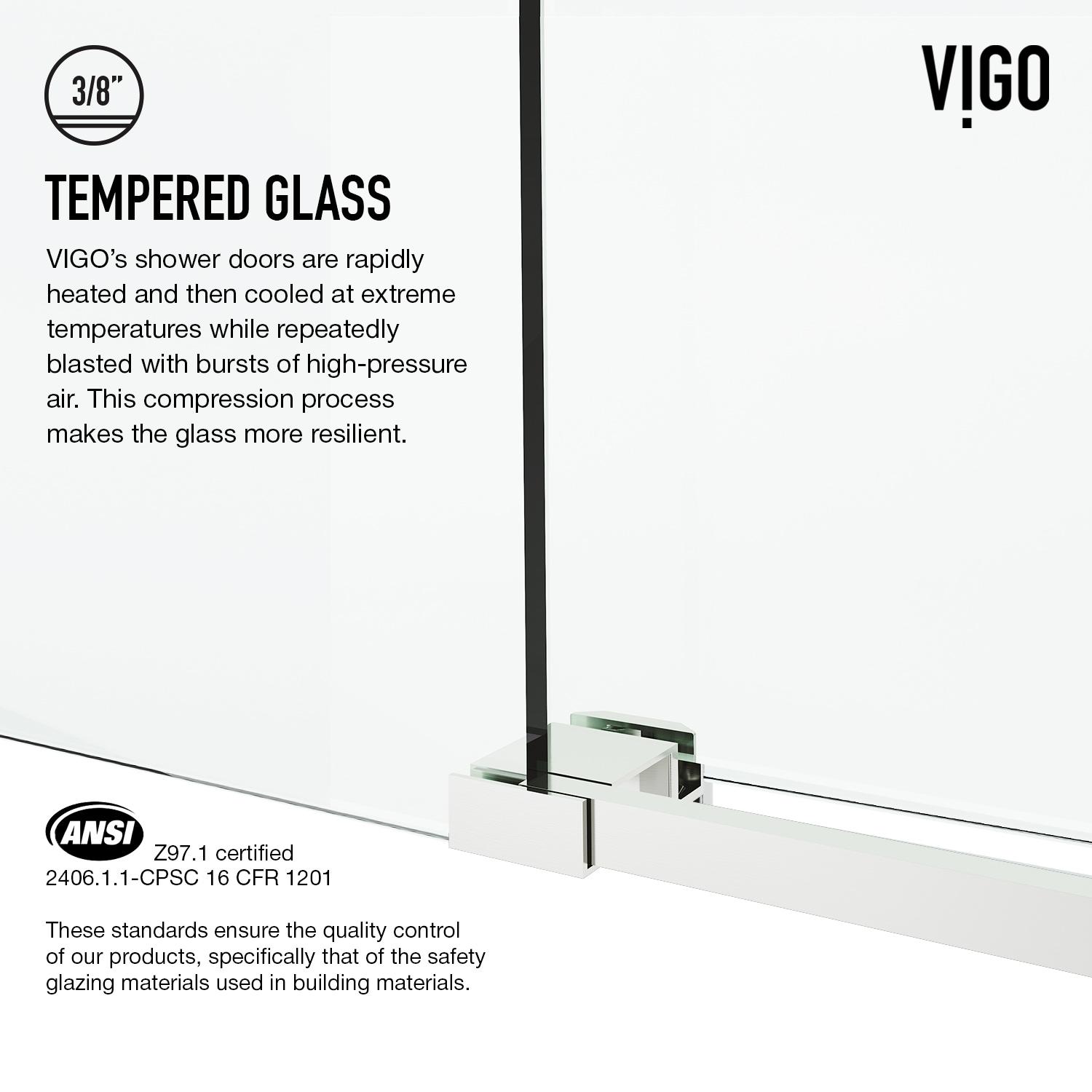 Cass 52-56" W x 76" H Sliding Frameless Shower Door with 3/8" Clear Glass