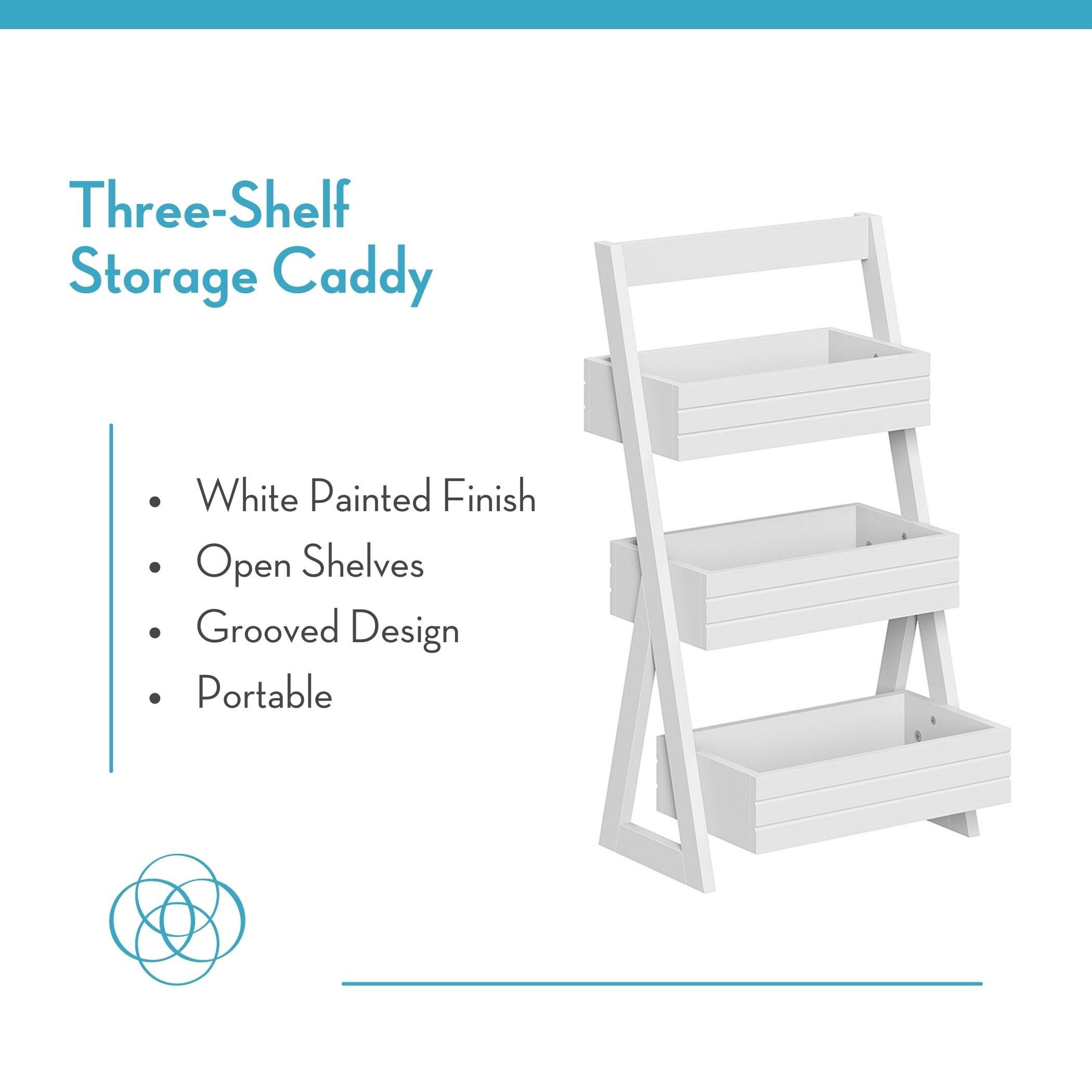 RiverRidge Home RiverRidge Home Lightweight Portable 3-Shelf Storage Caddy Organizer - White