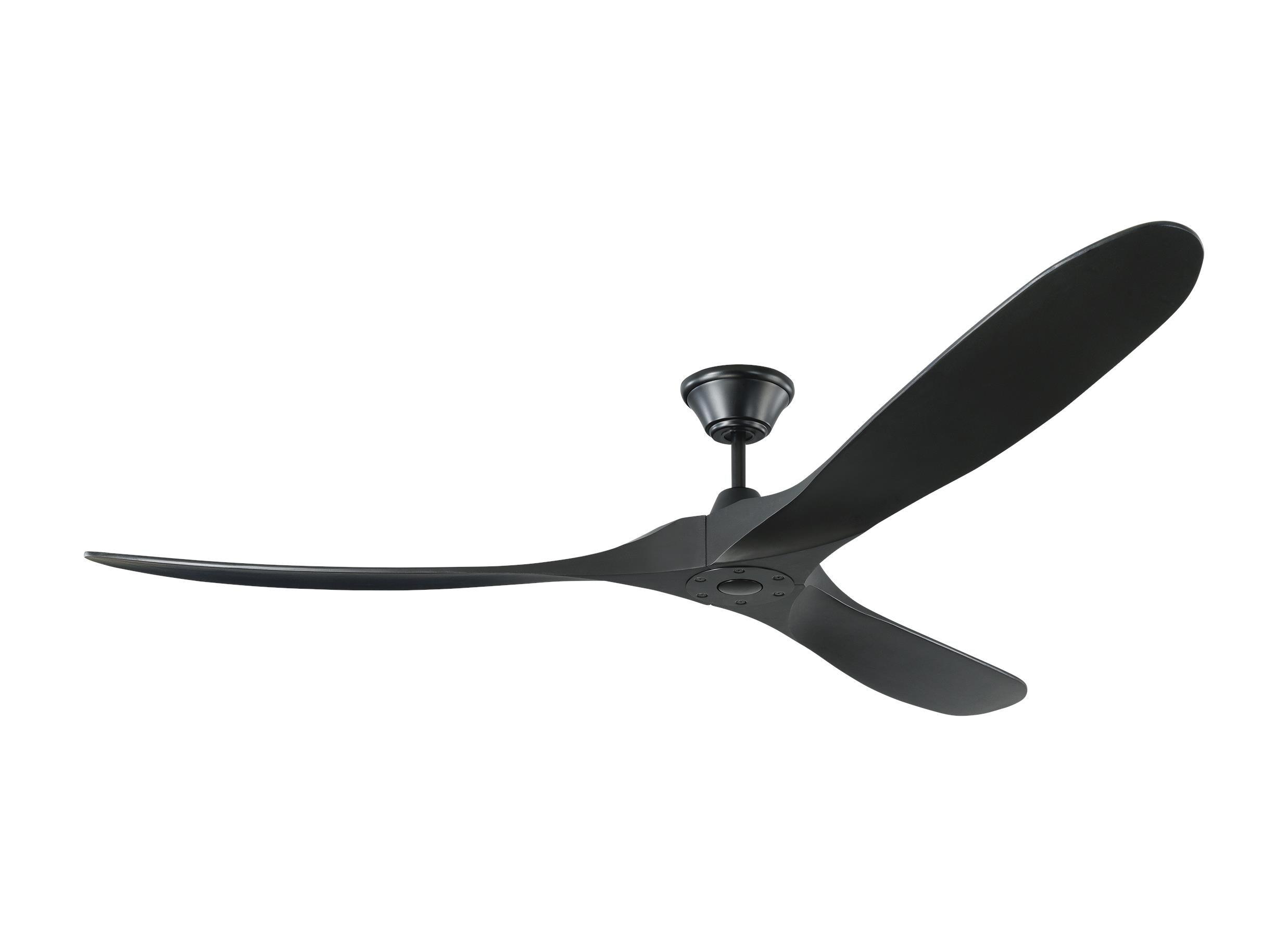 Matte Black 70" Energy-Efficient Ceiling Fan with Remote