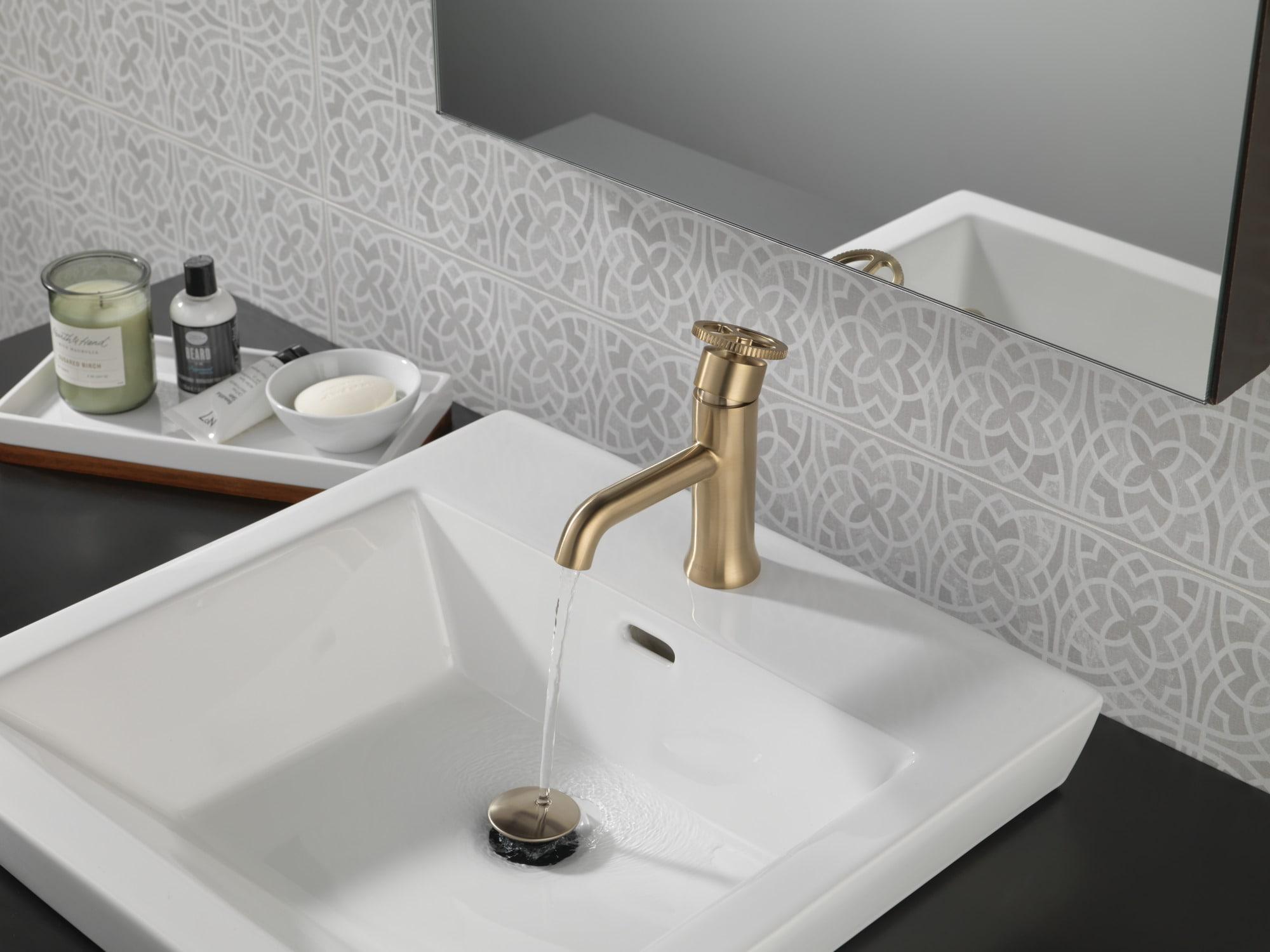 Trinsic Single Hole Bathroom Faucet with Wheel Handle, Single Handle Bathroom Sink Faucet