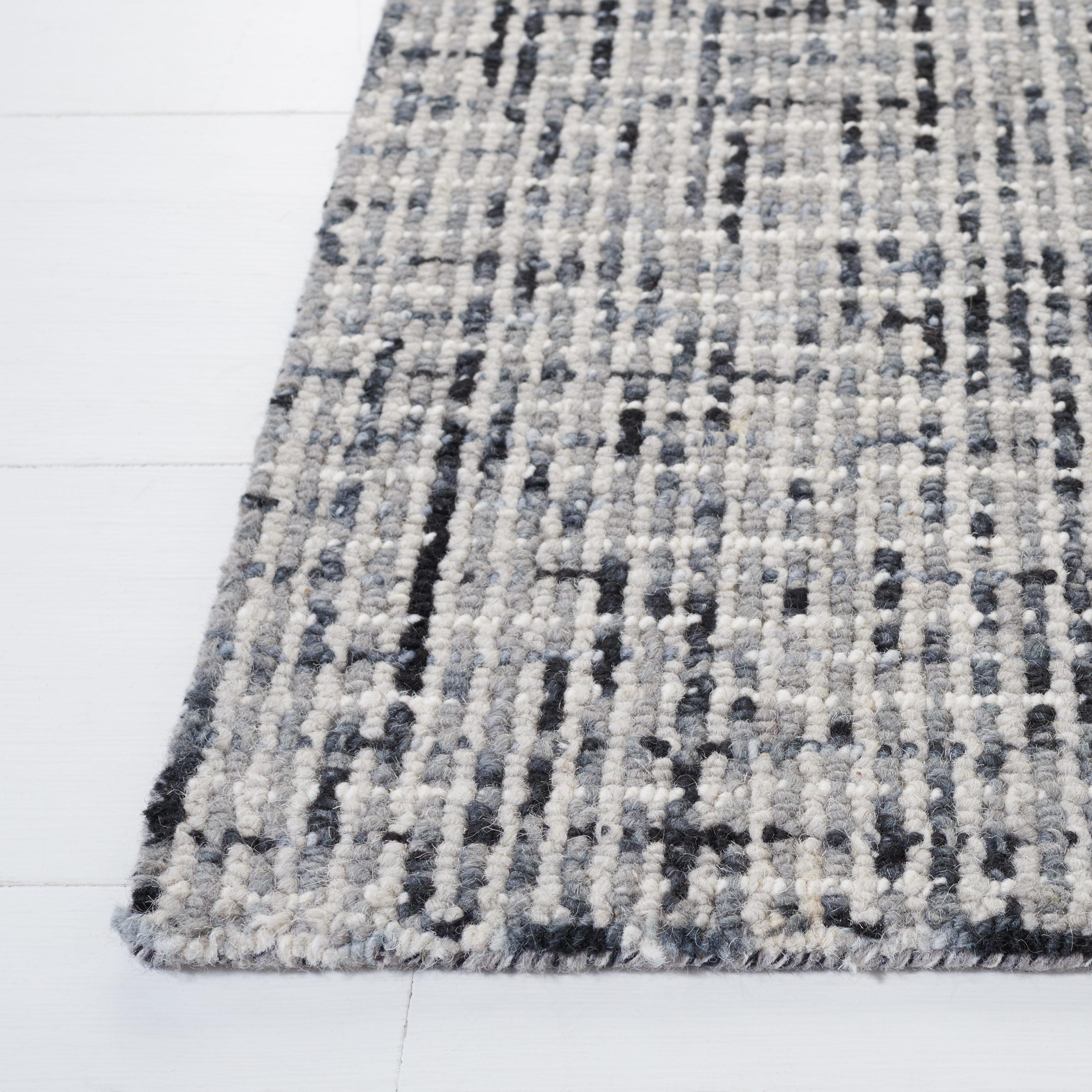 Abstract ABT468 Handmade Indoor Area Rug - Dark Grey/Ivory - 6'x9' - Safavieh