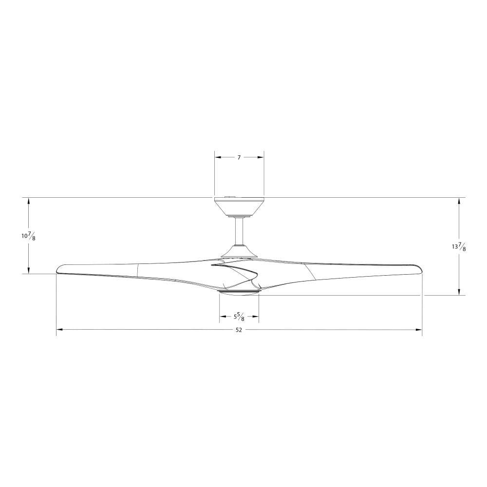 Zephyr 3 - Blade Outdoor/Indoor Smart Ceiling Fan with 2700K-3000K-4000K-5000K Selectable LED Light Kit and Remote Control Included, Works With Alexa and iOS or Android App