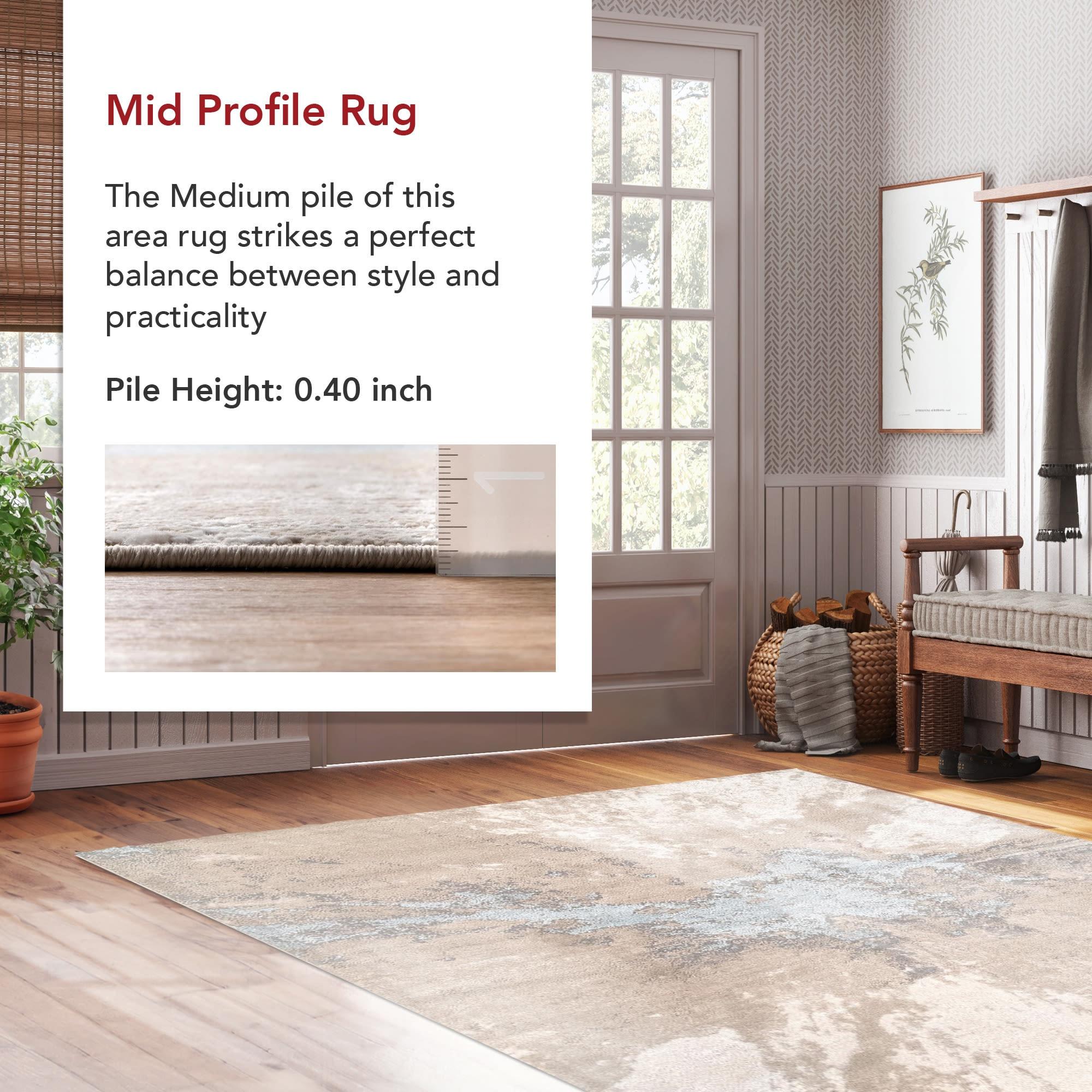 Nuloom Cyn Abstract 5x8 Indoor Area Rug for Living Room Bedroom Dining Room Kitchen, Beige/Ivory