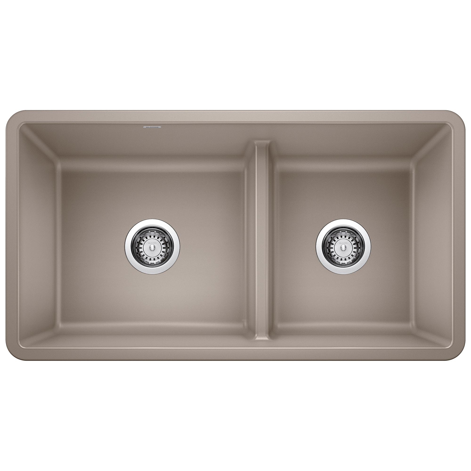 Precis SILGRANIT 33" L x 18" W Reversible Double Bowl Undermount Kitchen Sink with Low Divide