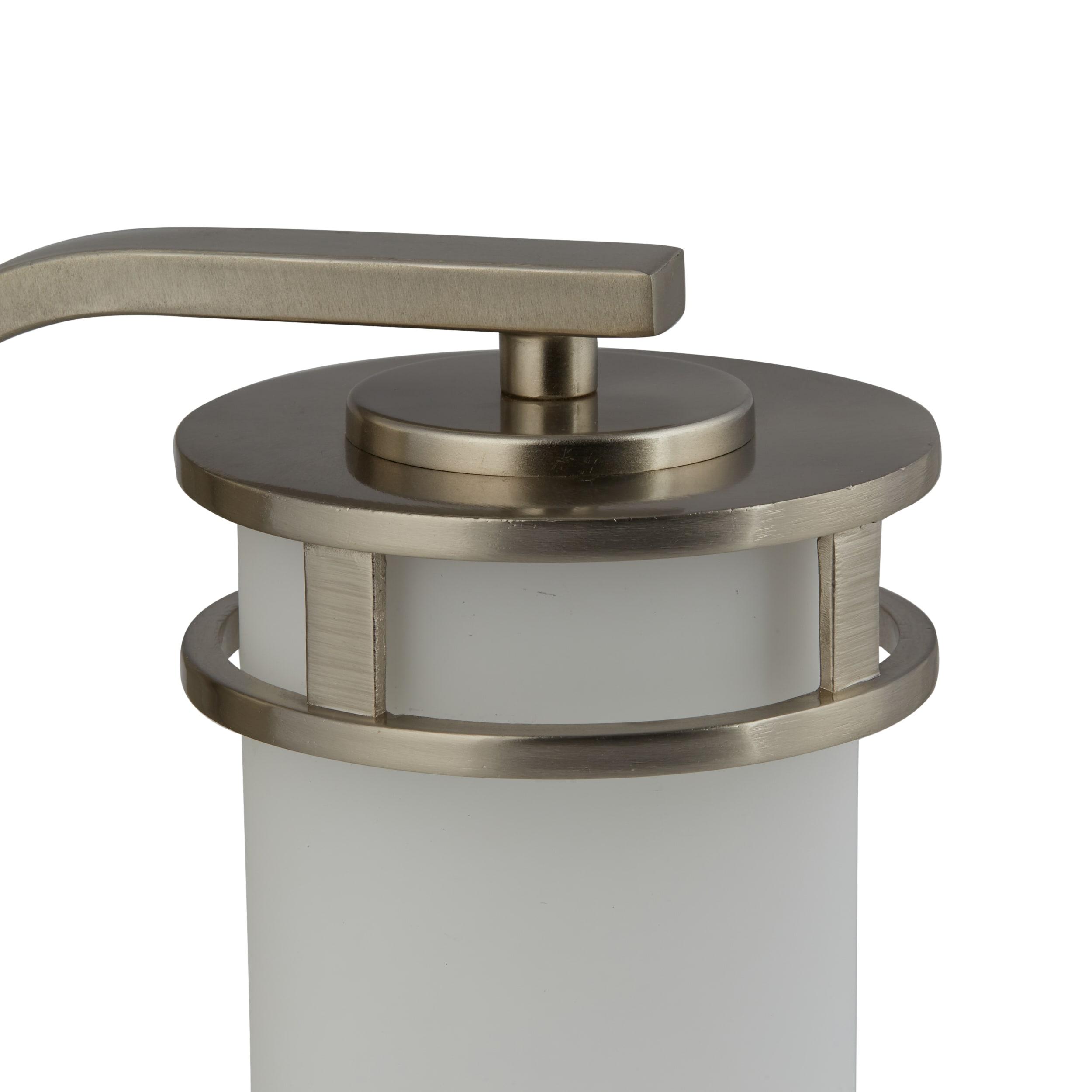 Robie 5 in. 1-Light Brushed Nickel Transitional Bathroom Vanity Light Wall Sconce with Etched White Glass Shade