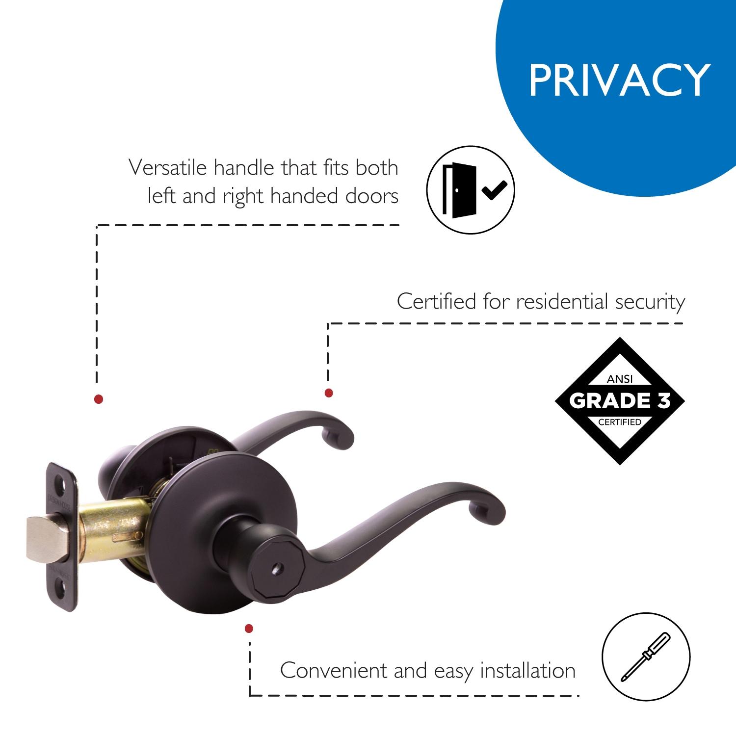 Design House 779223 Scroll Privacy Bed/Bath Door Lever