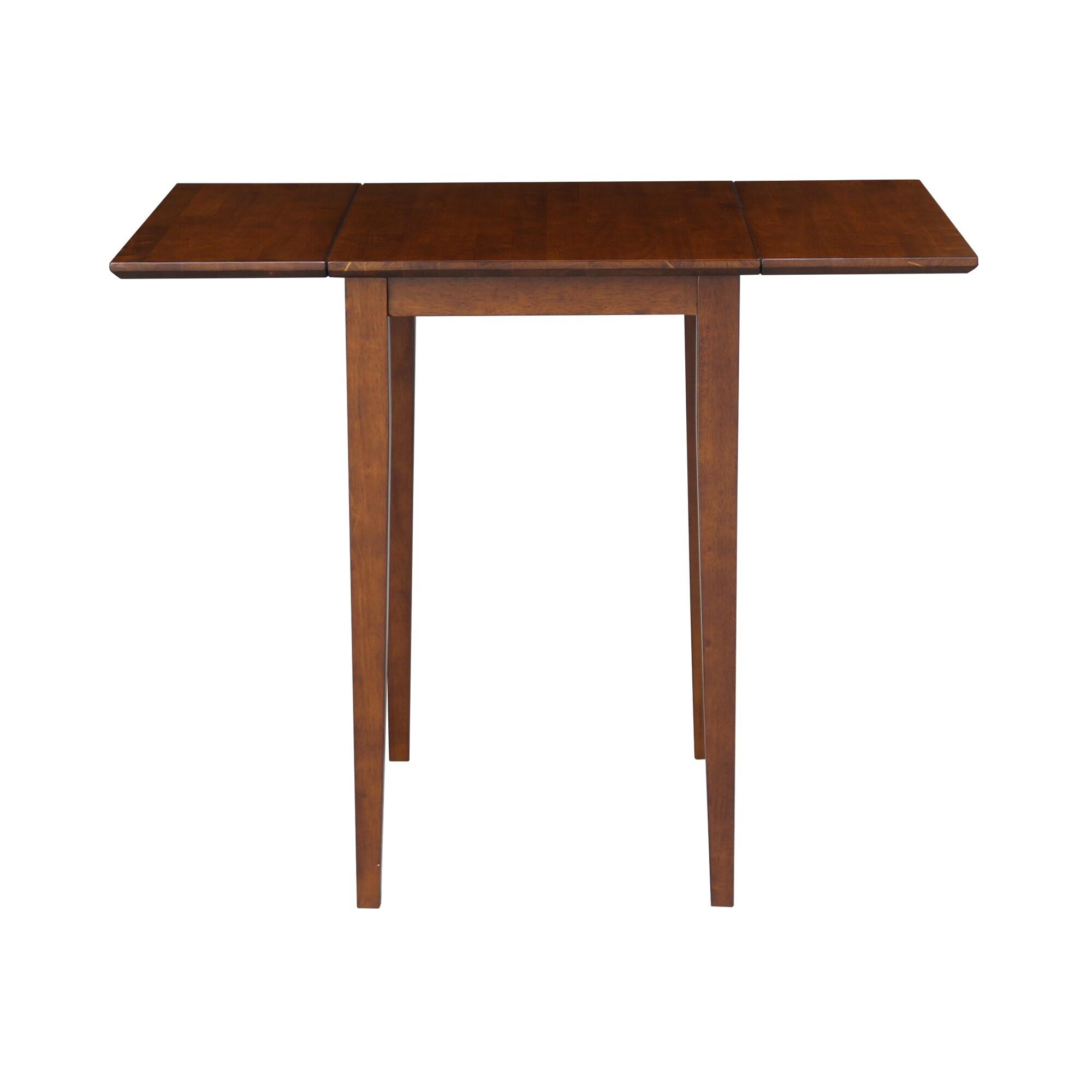 Tate Drop Dining Table Espresso - International Concepts: Hardwood, Dual 9" Leaves, Seats 4