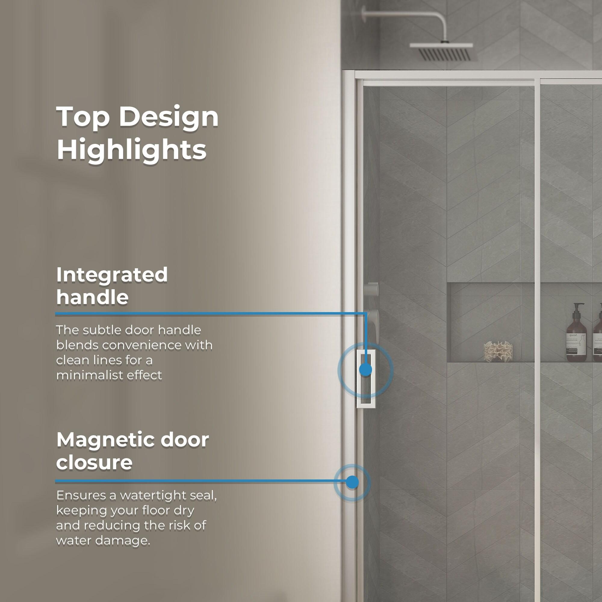 Ove Decors Stanford 48 In. W X 74 In. H Sliding Clear Straight Alcove Shower Door
