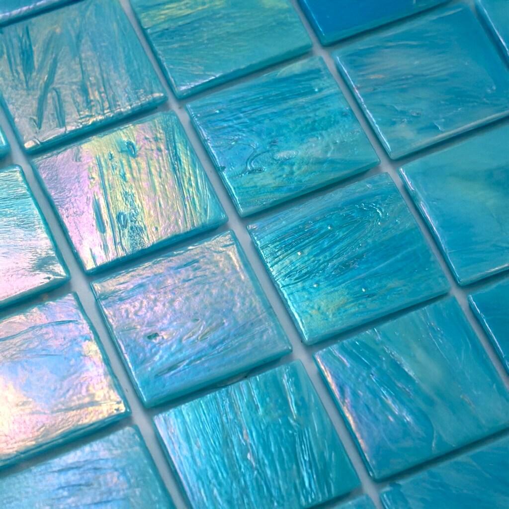 Apollo Tile Celestial 12 in. x 12 in. Glossy Yale Blue Glass Mosaic Wall and Floor Tile (10 sq. ft./case) (10-pack)