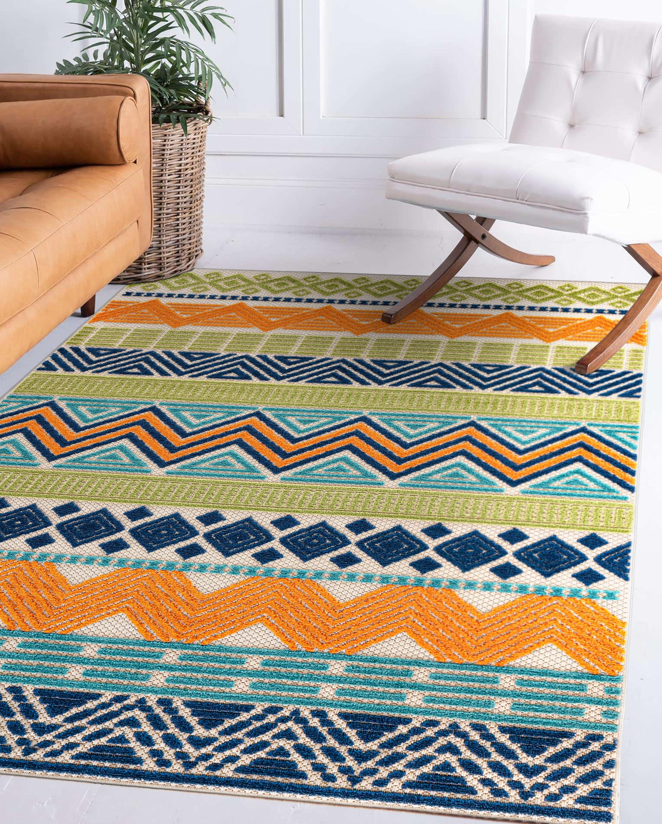 World Rug Gallery Marbella Contemporary Boho Indoor/Outdoor Area Rug