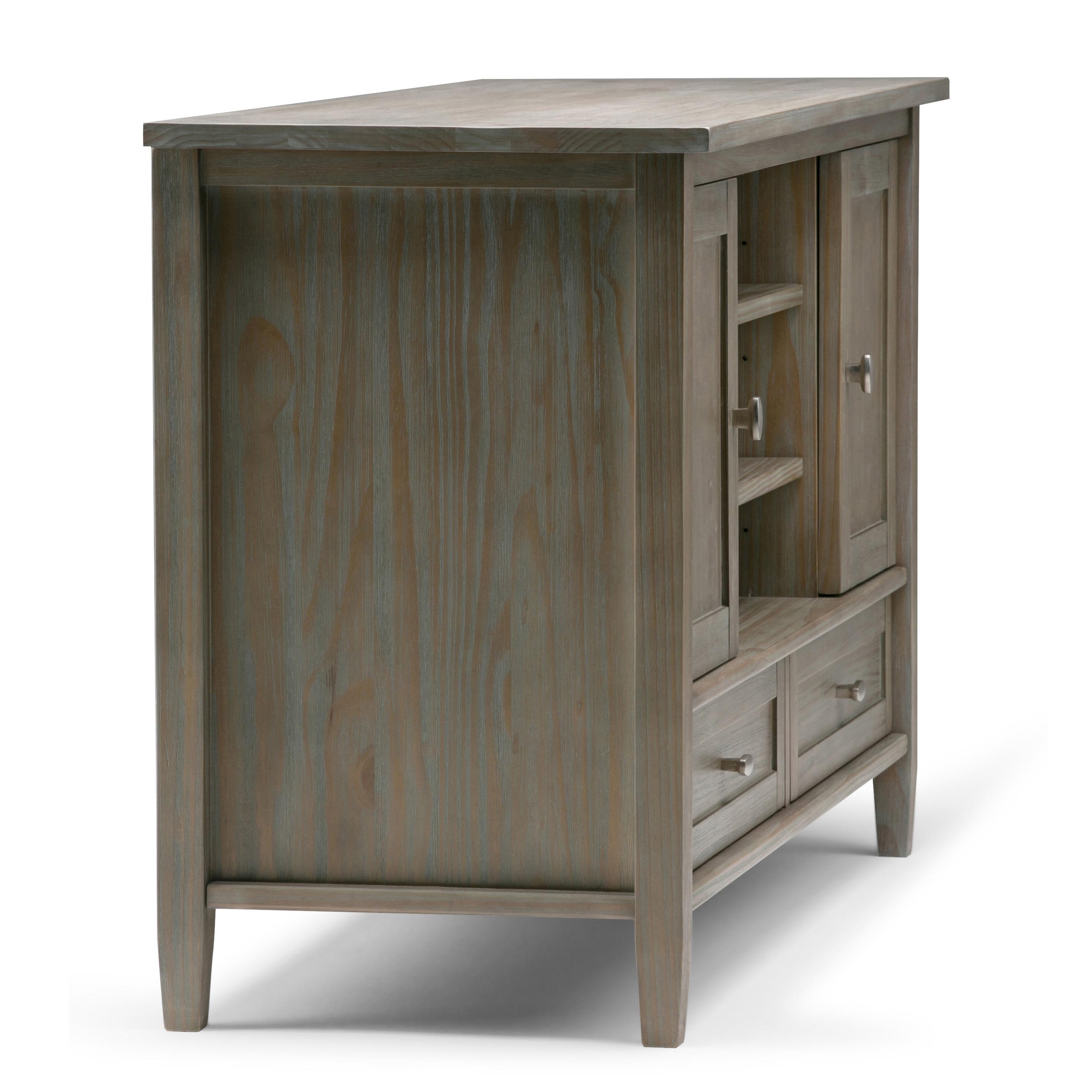 Simpli Home Warm Shaker 47"W Solid Wood TV Stand for TVs up to 55" with 2 Storage Cabinets and 2 Drawers