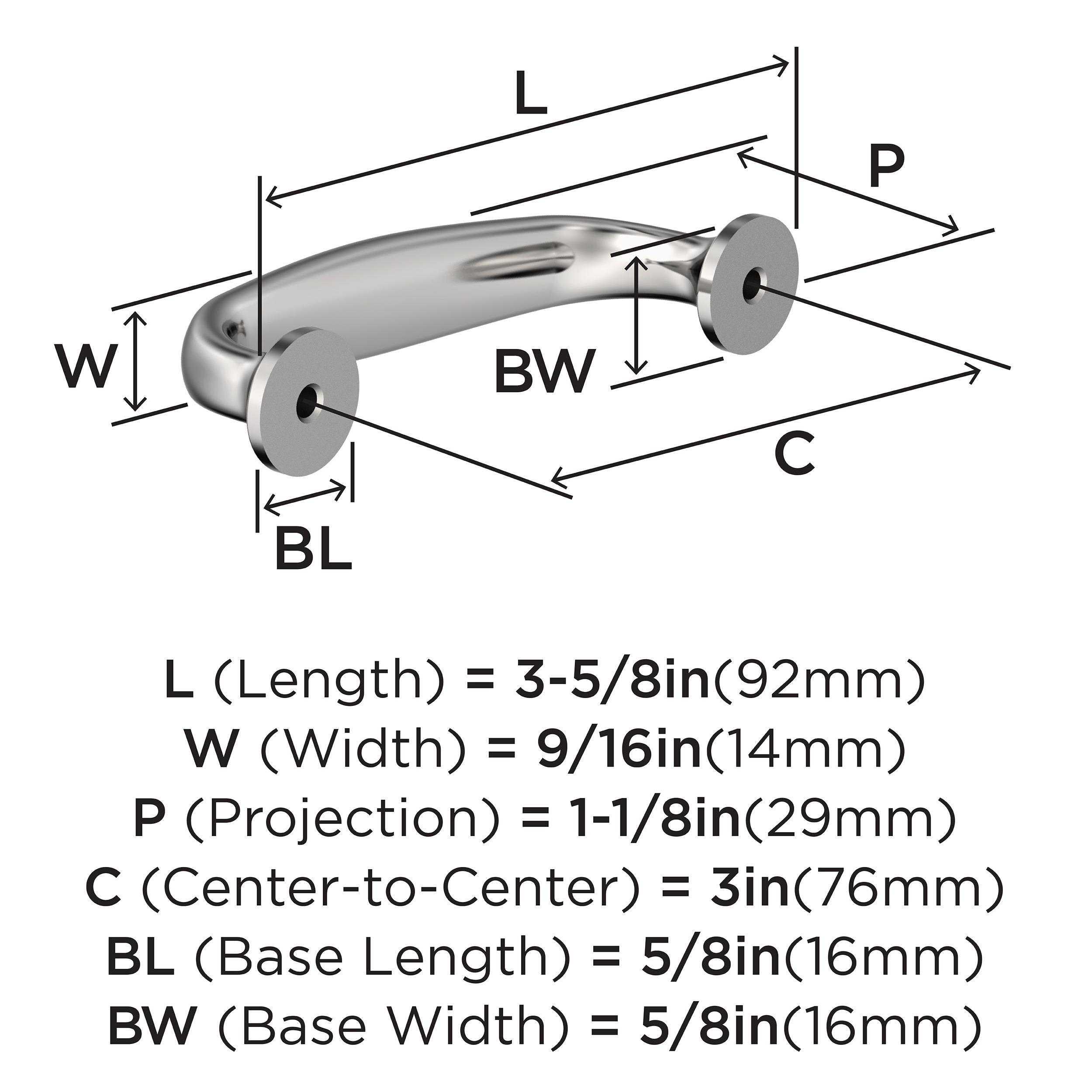 Amerock Renown 3 inch (76mm) Center-to-Center Polished Chrome Cabinet Pull