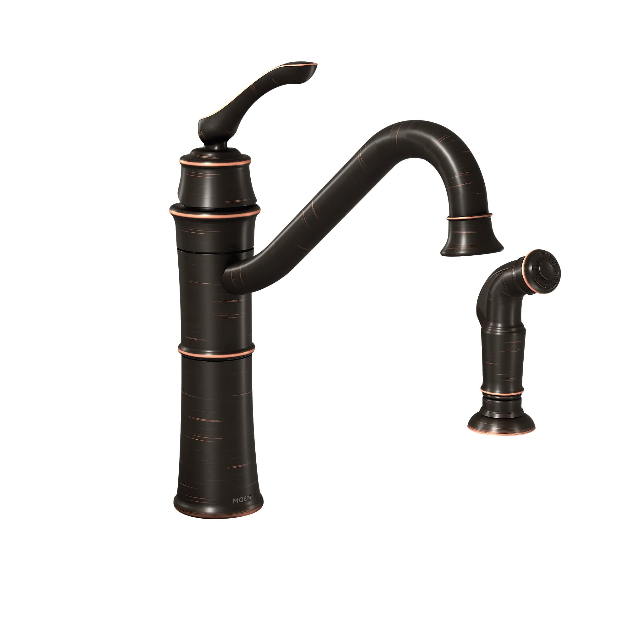 Moen Wetherly One Handle High Arc Kitchen Faucet with Deck Mount Side Sprayer