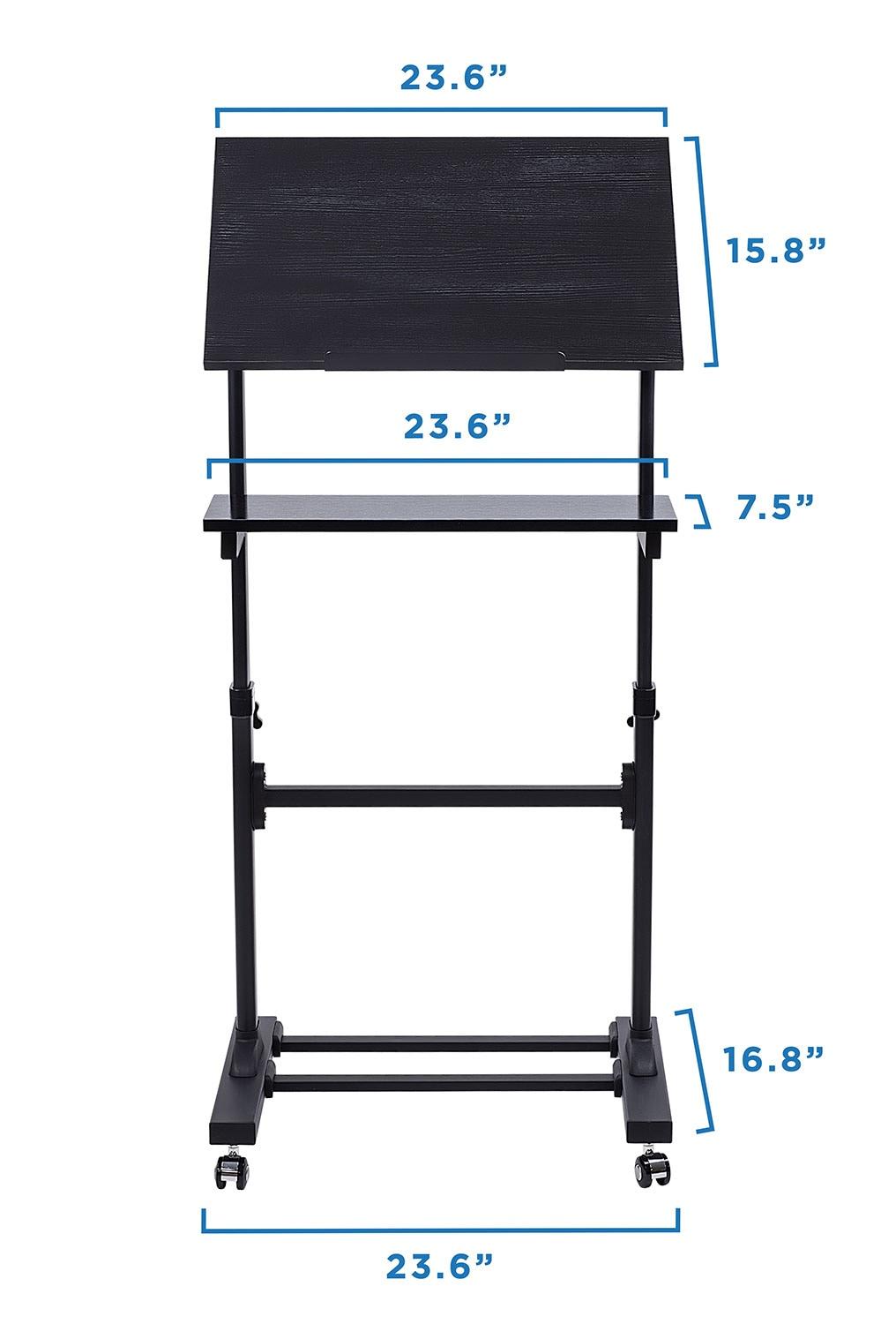 Mount-It! Height Adjustable Mobile Stand Up Desk, Portable Podium and Presentation Lectern