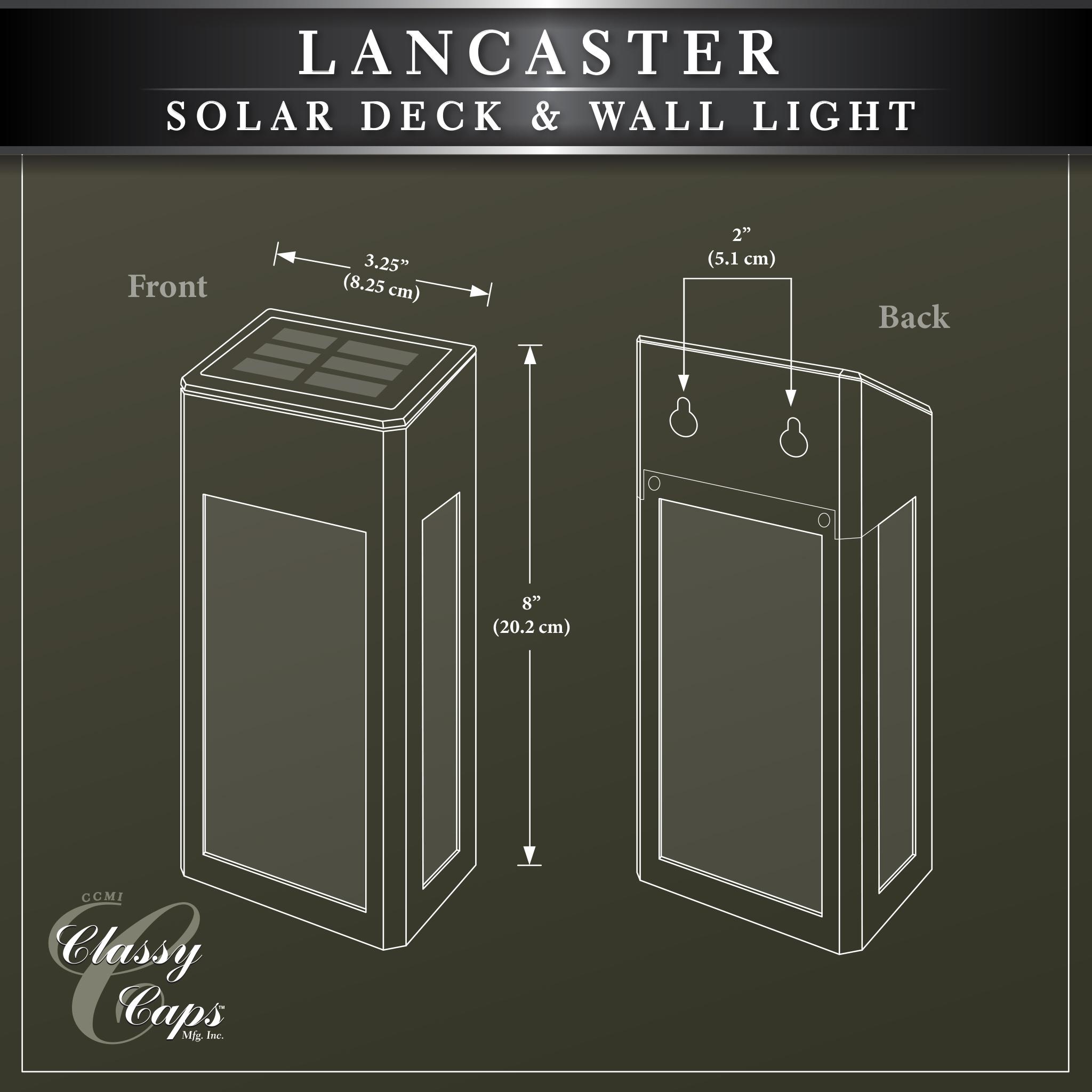Classy Caps Black Powder Coated Aluminum Solar Powered Integrated LED Metal Deck Light (Set of 2)