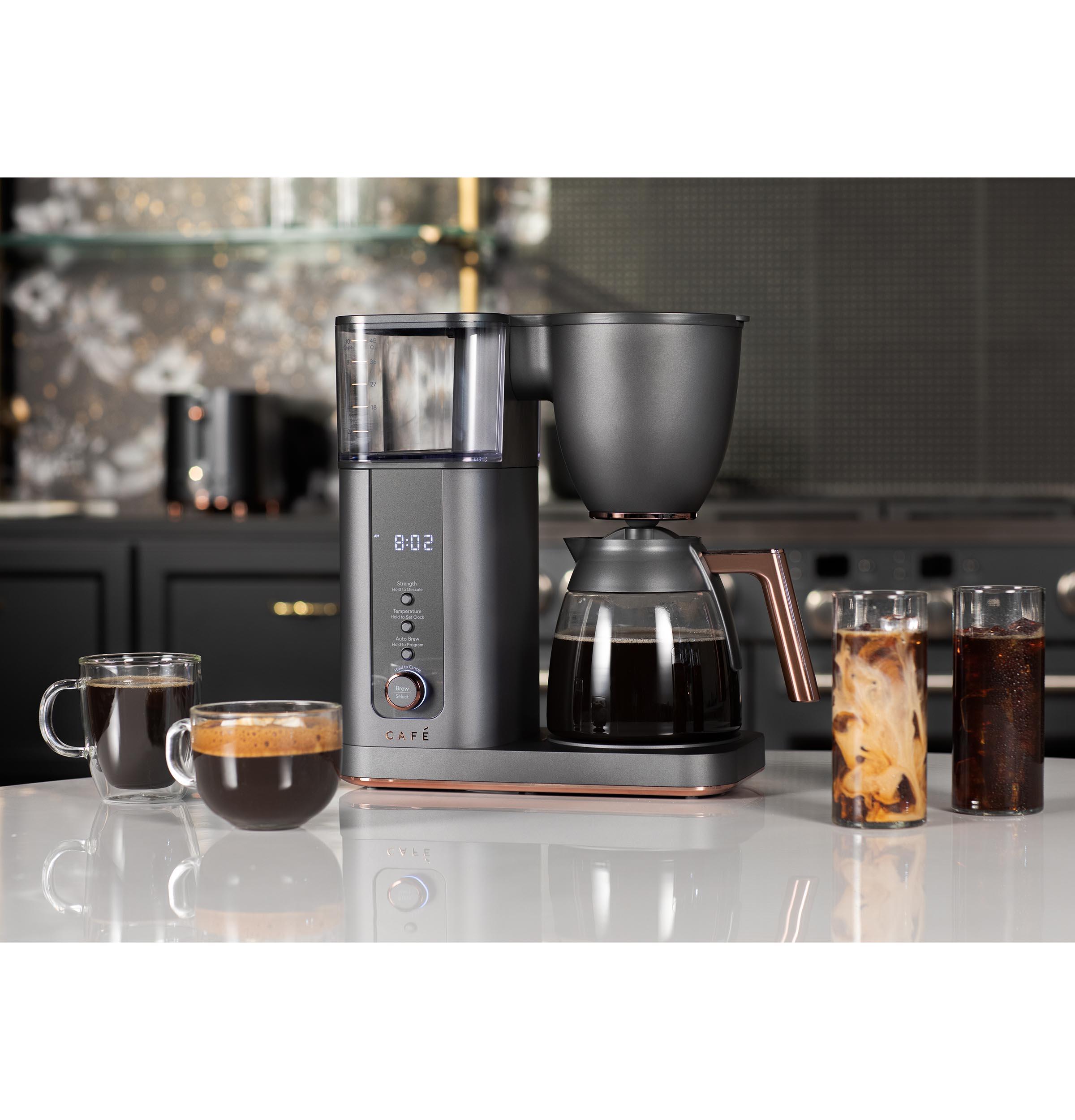 Café ™ Matte Black 10-Cup Drip Coffee Maker with Glass Carafe