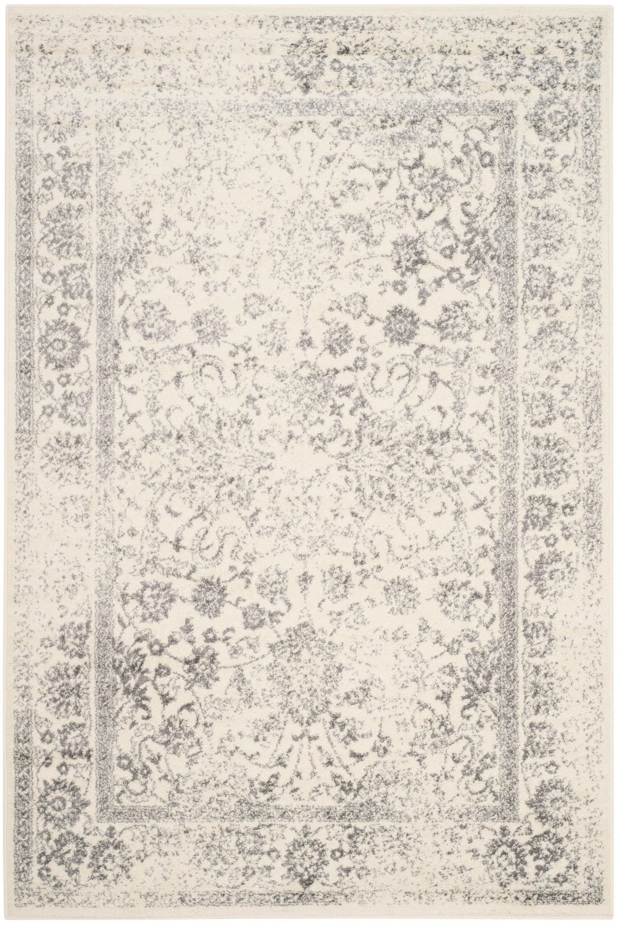 Adirondack ADR109 Machine Made Indoor Area Rug - Ivory/Silver - 5'-1"x7'-6" - Safavieh