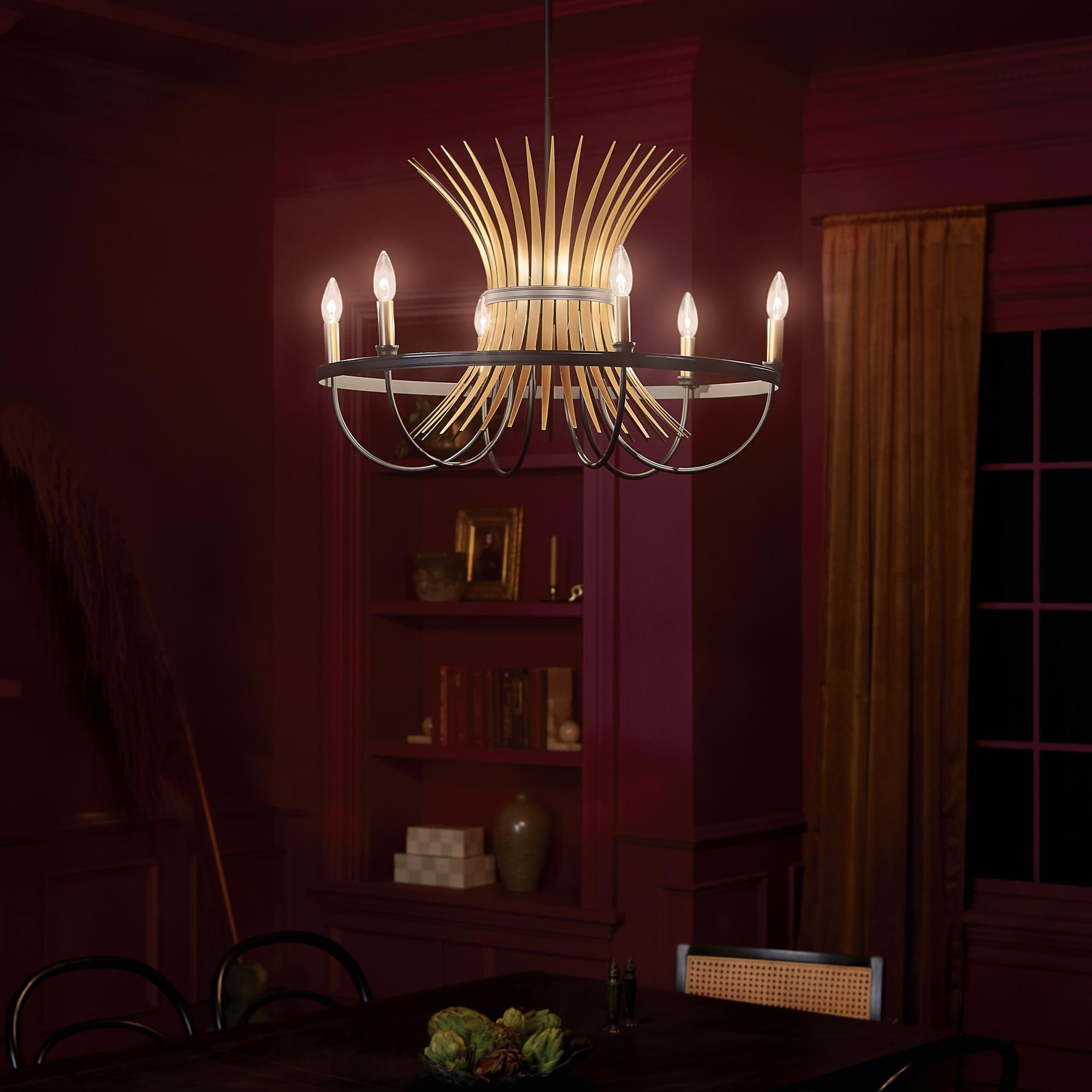 6 - Light Dimmable Drum Chandelier