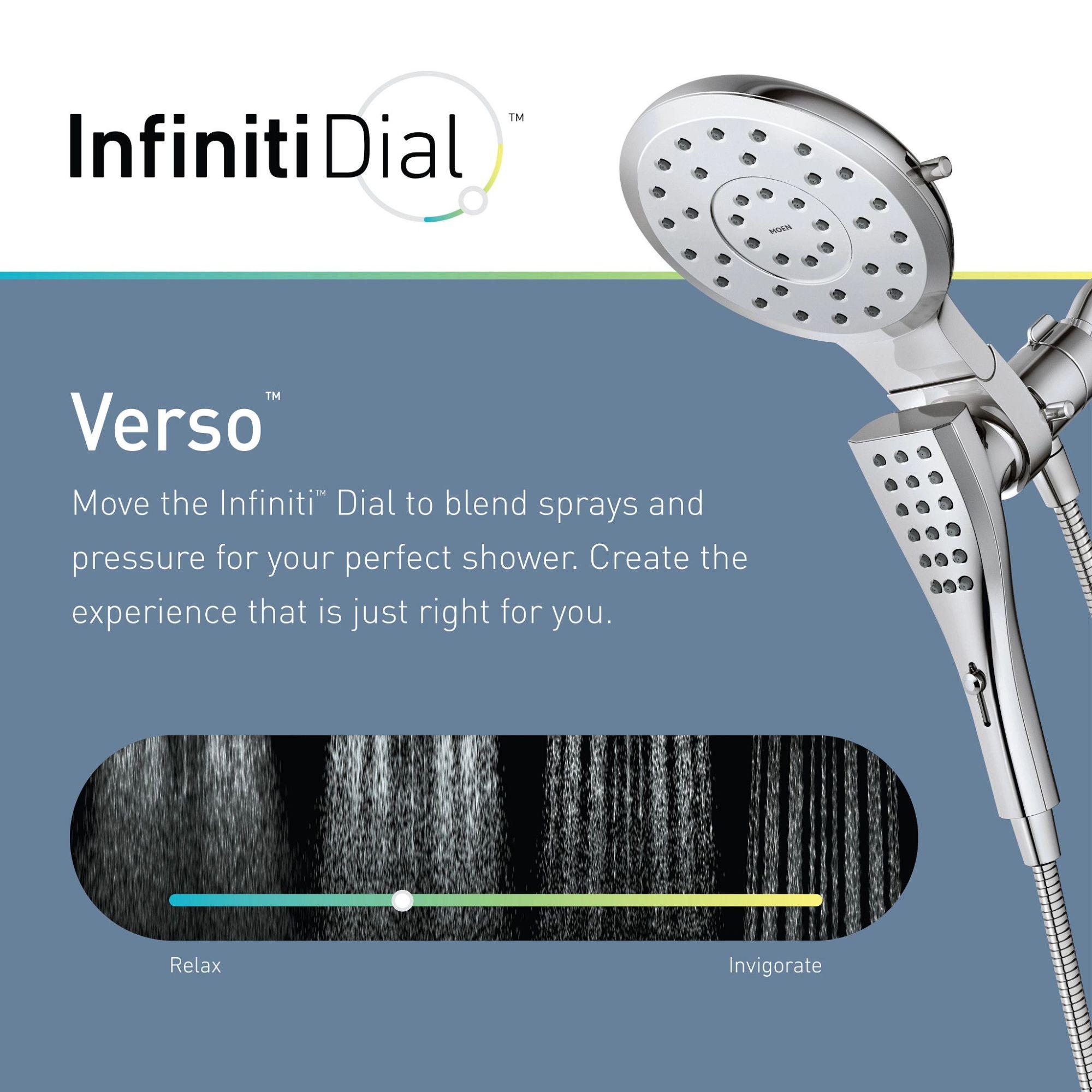 Verso 2.5 GPM Rainshower/Handshower Combination with Infiniti Dial and Magnetix Docking