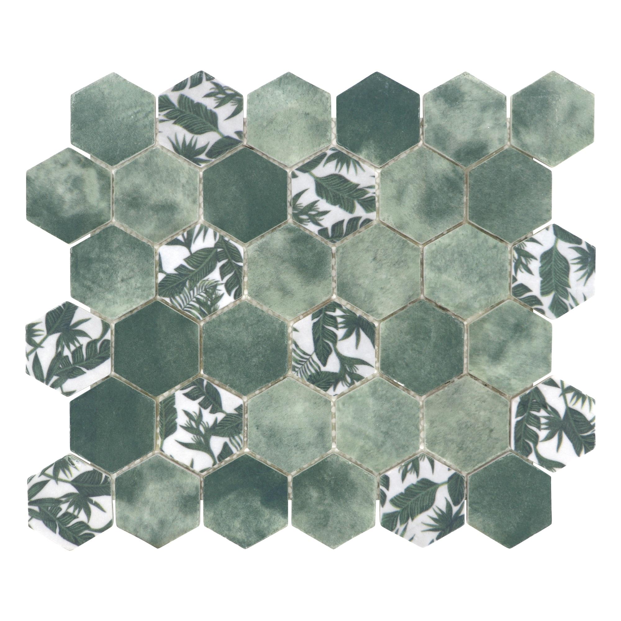 Sunwings 11.7" x 10.2" Recycled Glass Honeycomb Wall & Floor Tile