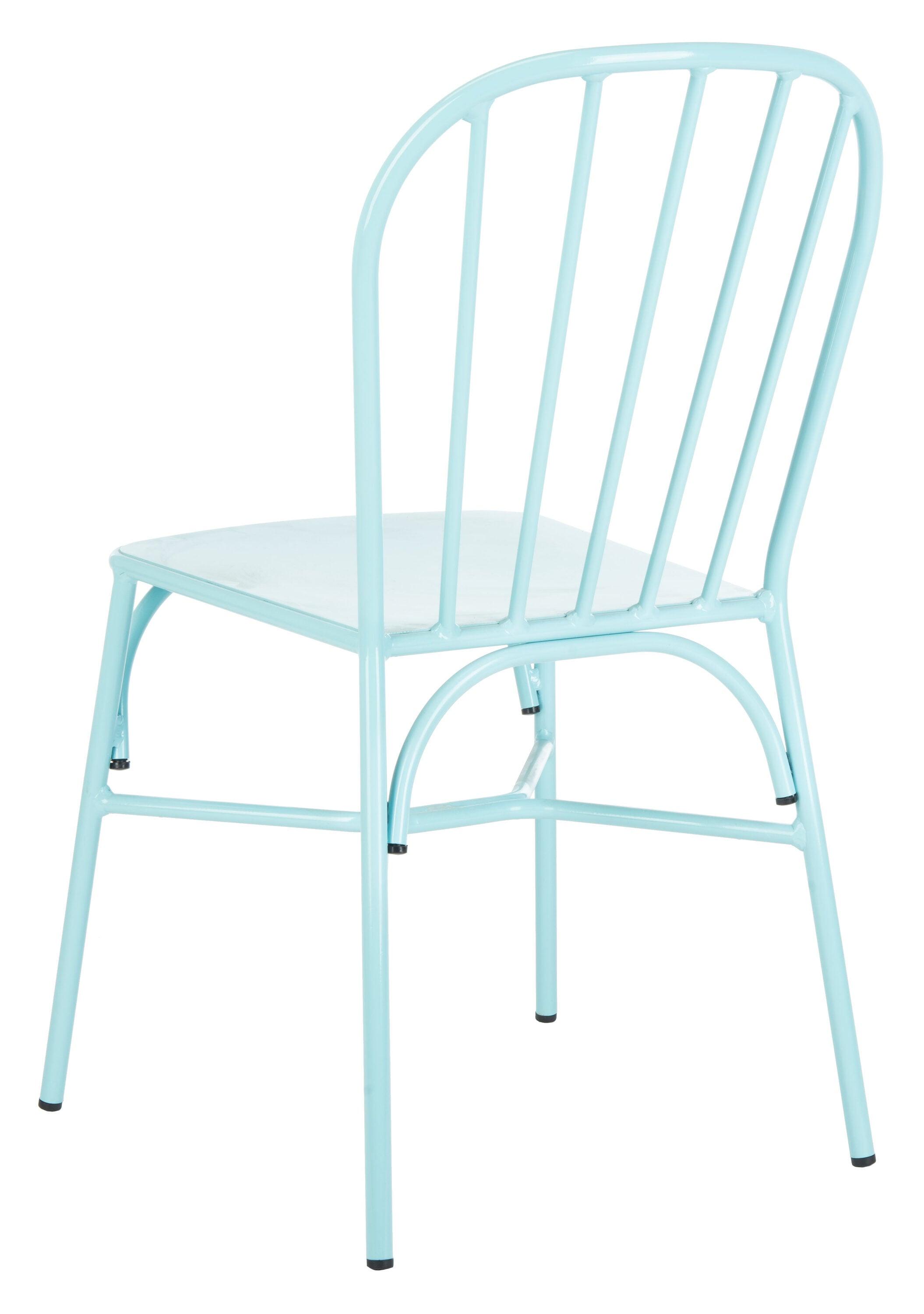 SAFAVIEH Everleigh Outdoor Patio Side Chair, Baby Blue, Set of 2