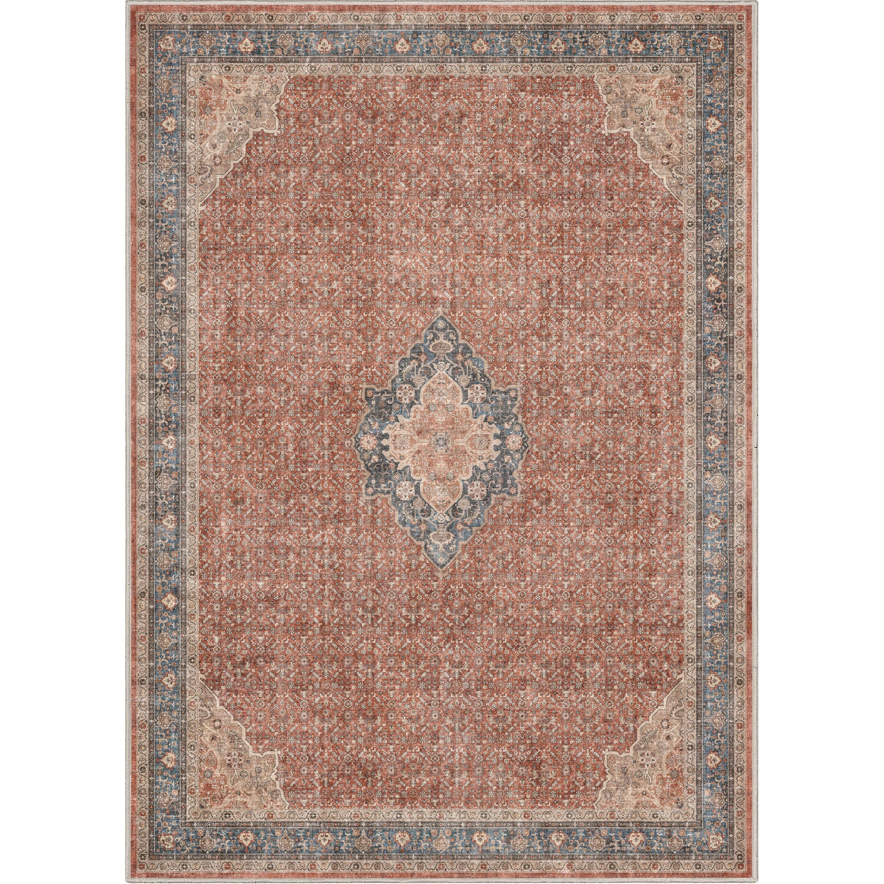Well Woven Asha Lilith Vintage Oriental Red Blue 5'3" x 7'3" Area Rug