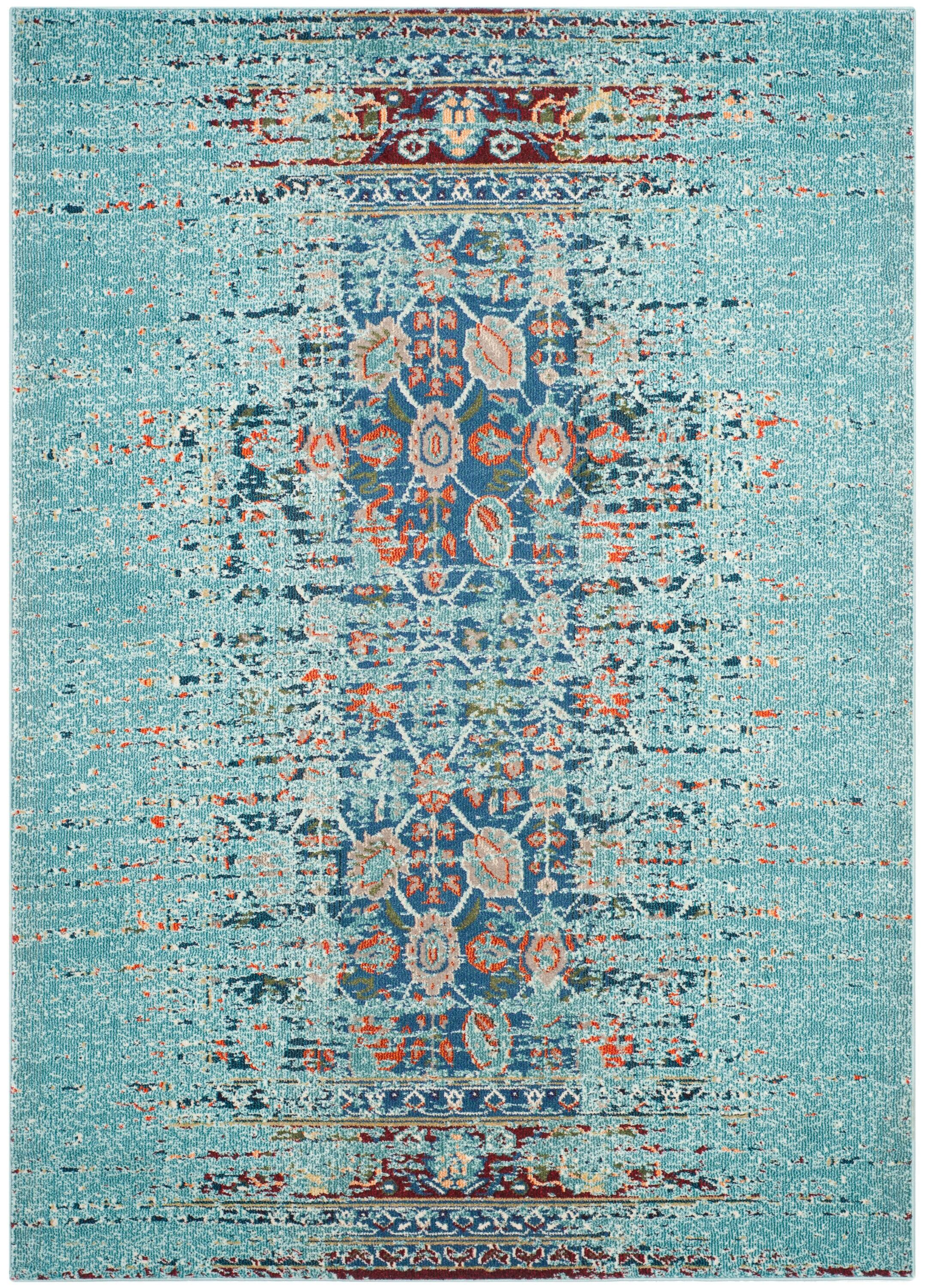 Monaco MNC208 Power Loomed Indoor Area Rug - Blue/Multi - 6'7"x9'2" - Safavieh
