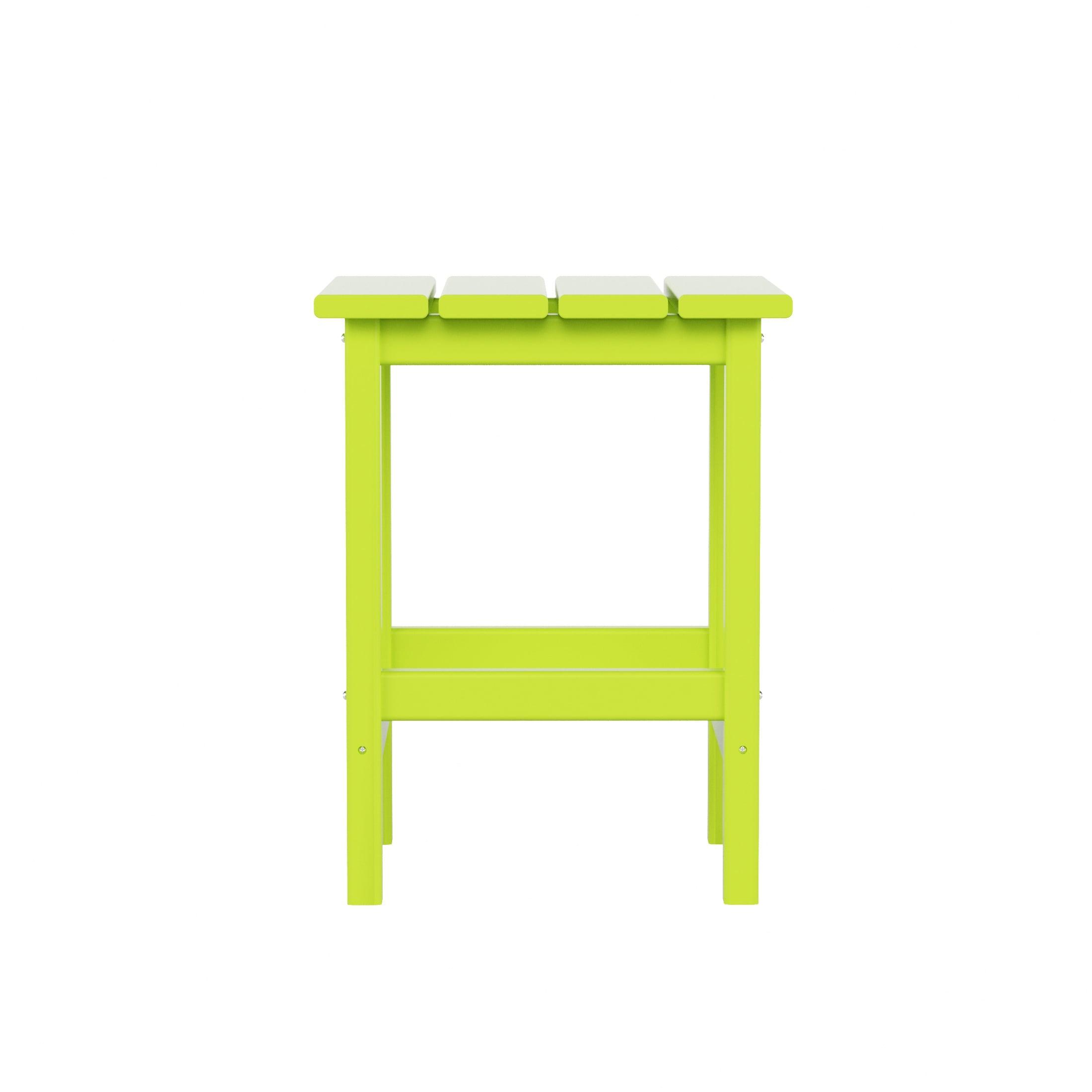Polytrends  Laguna Hdpe All Weather Outdoor Patio Square Side Table Lime