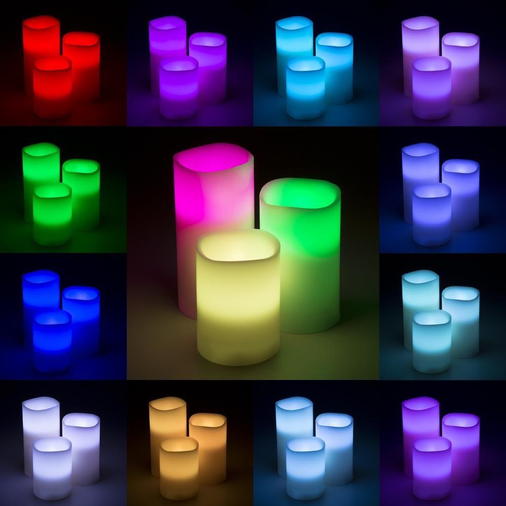 Lavish Home 3 Piece LED Color Changing Flameless Candle Set w/ Remote