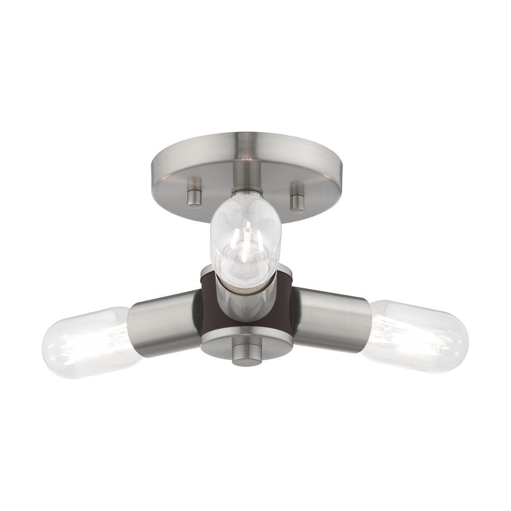 Livex Lighting Copenhagen 3 - Light Flush Mount in  Brushed Nickel