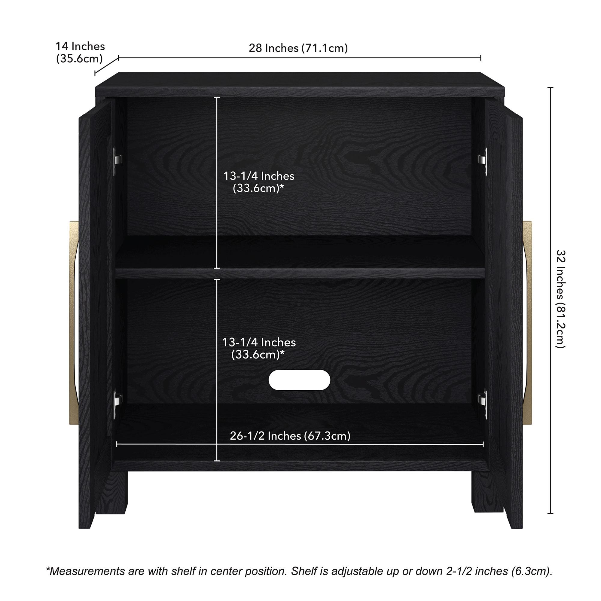 Evelyn&Zoe Chabot 28" Wide Rectangular Accent Cabinet, Black Grain