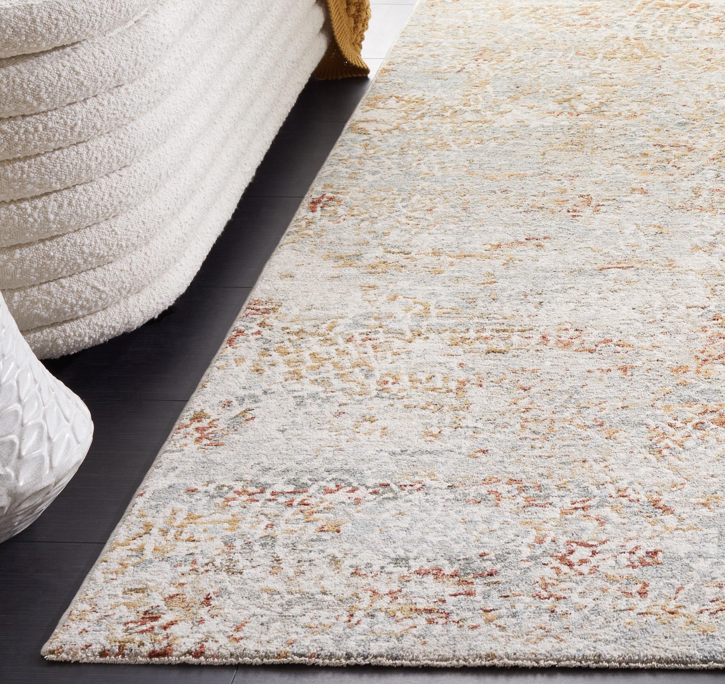 Adrianna ADN204 Machine Made Indoor Area Rug - Blue/Gold - 5'-3"x7'-6" - Safavieh