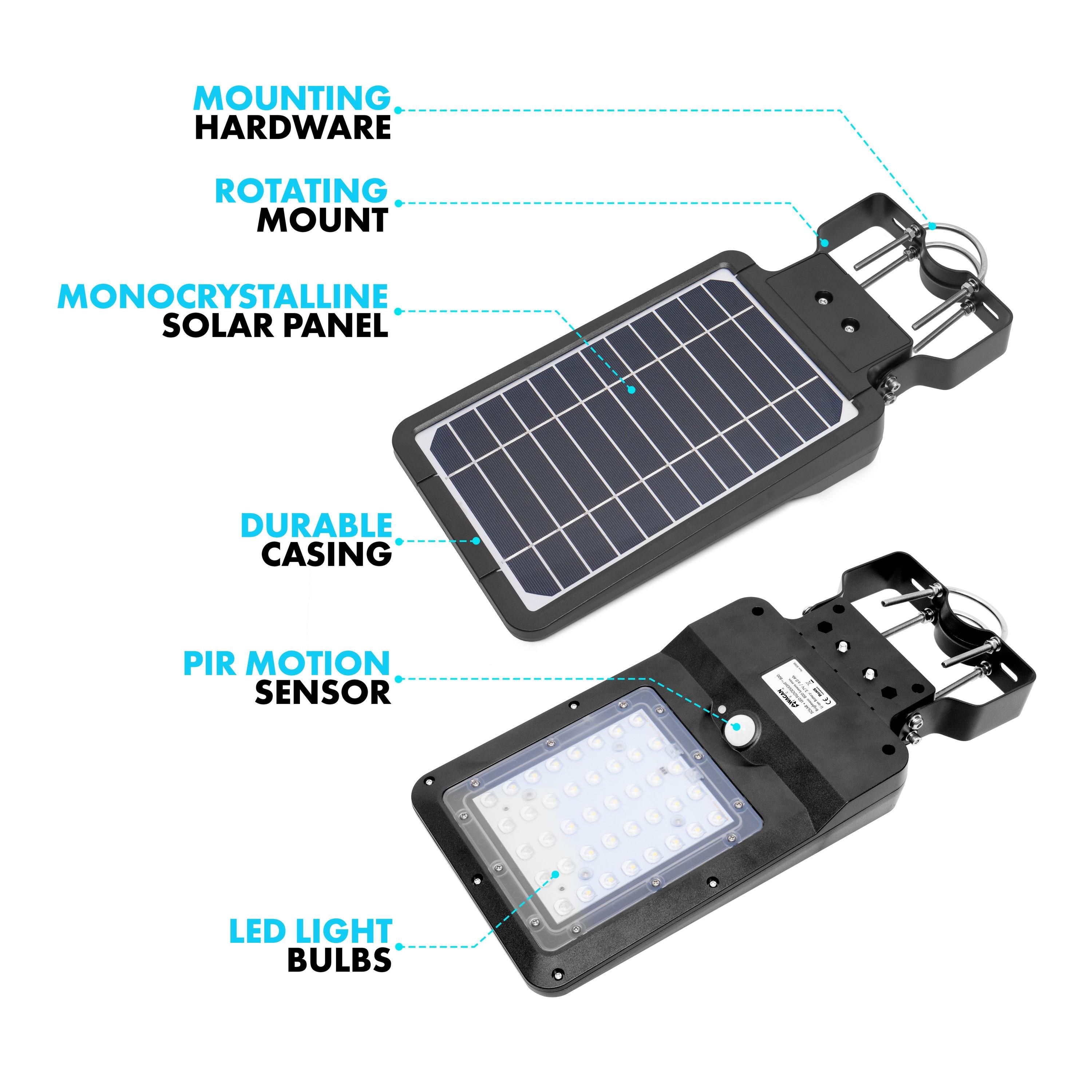 Wagan Outdoor LED Motion Sensor Flood Light with Solar Panels