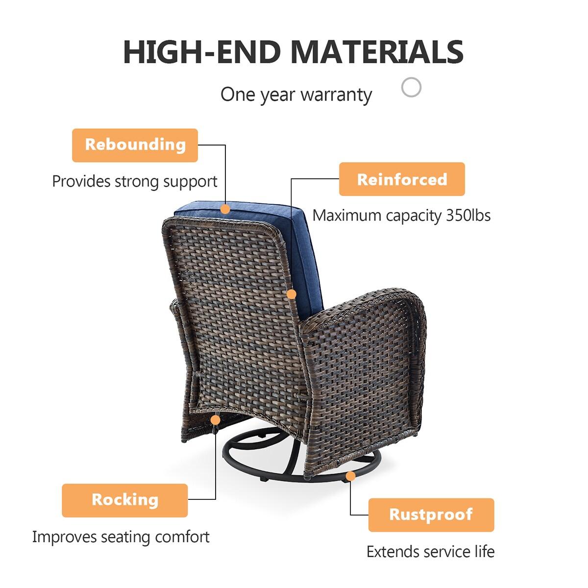 POCASSY Wicker Outdoor Glider