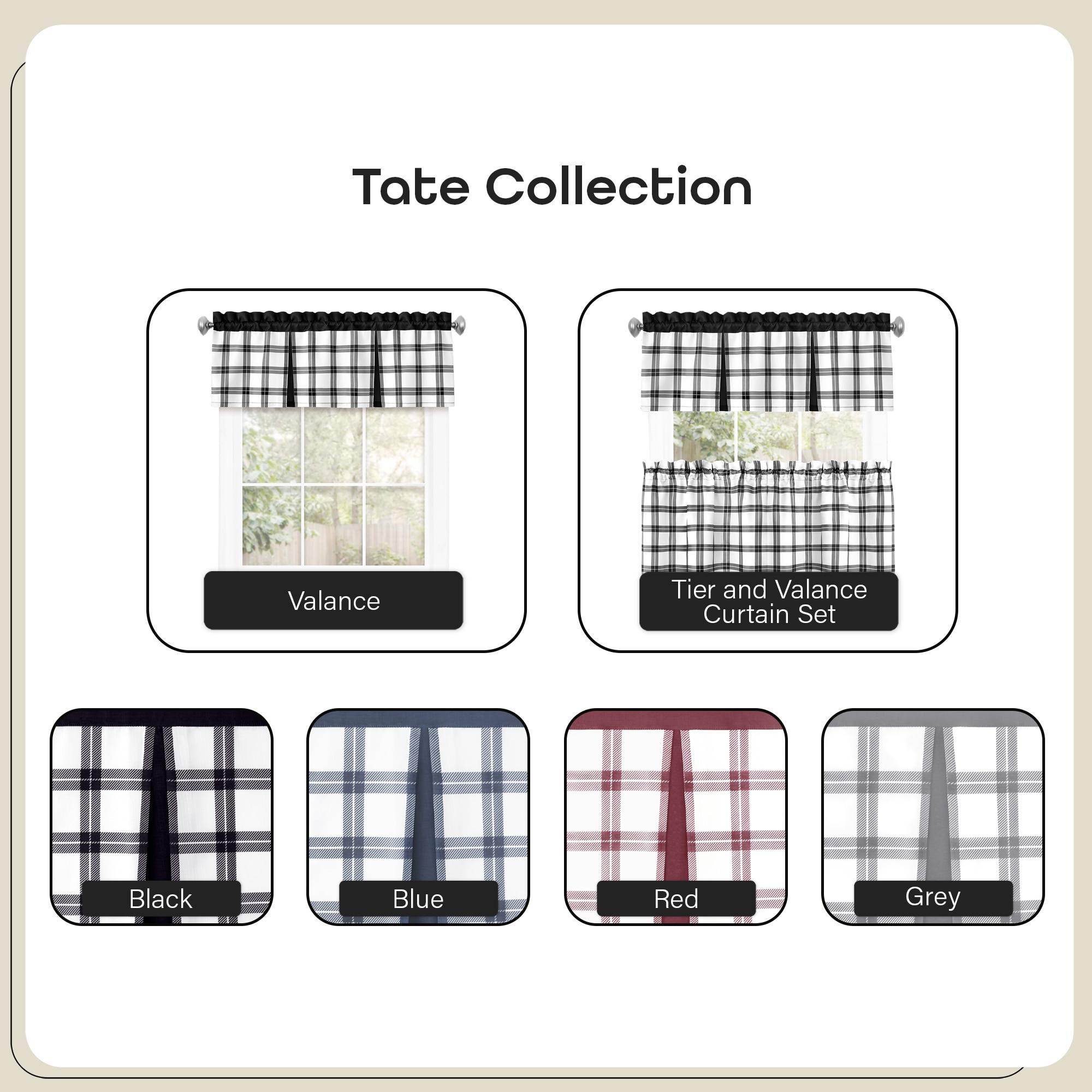 Achim Importing Co Plaid Tailored 58'' W Kitchen Curtain