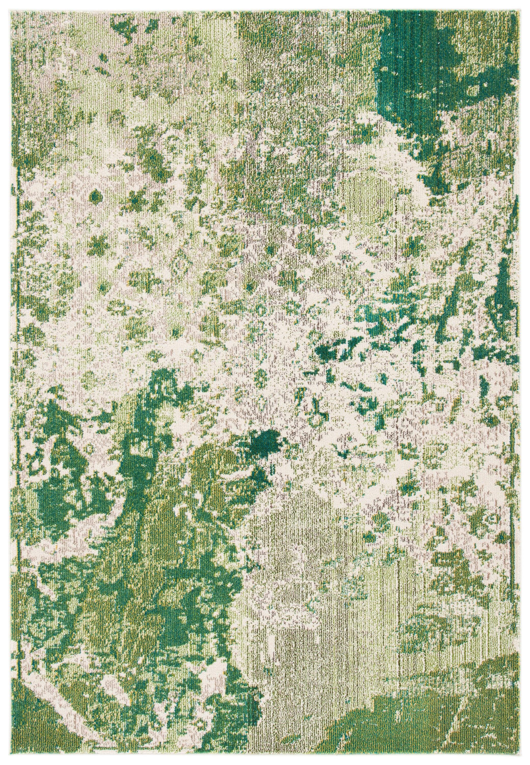 Madison MAD499 Power Loomed Indoor Area Rug - Green/Ivory - 4'x6' - Safavieh
